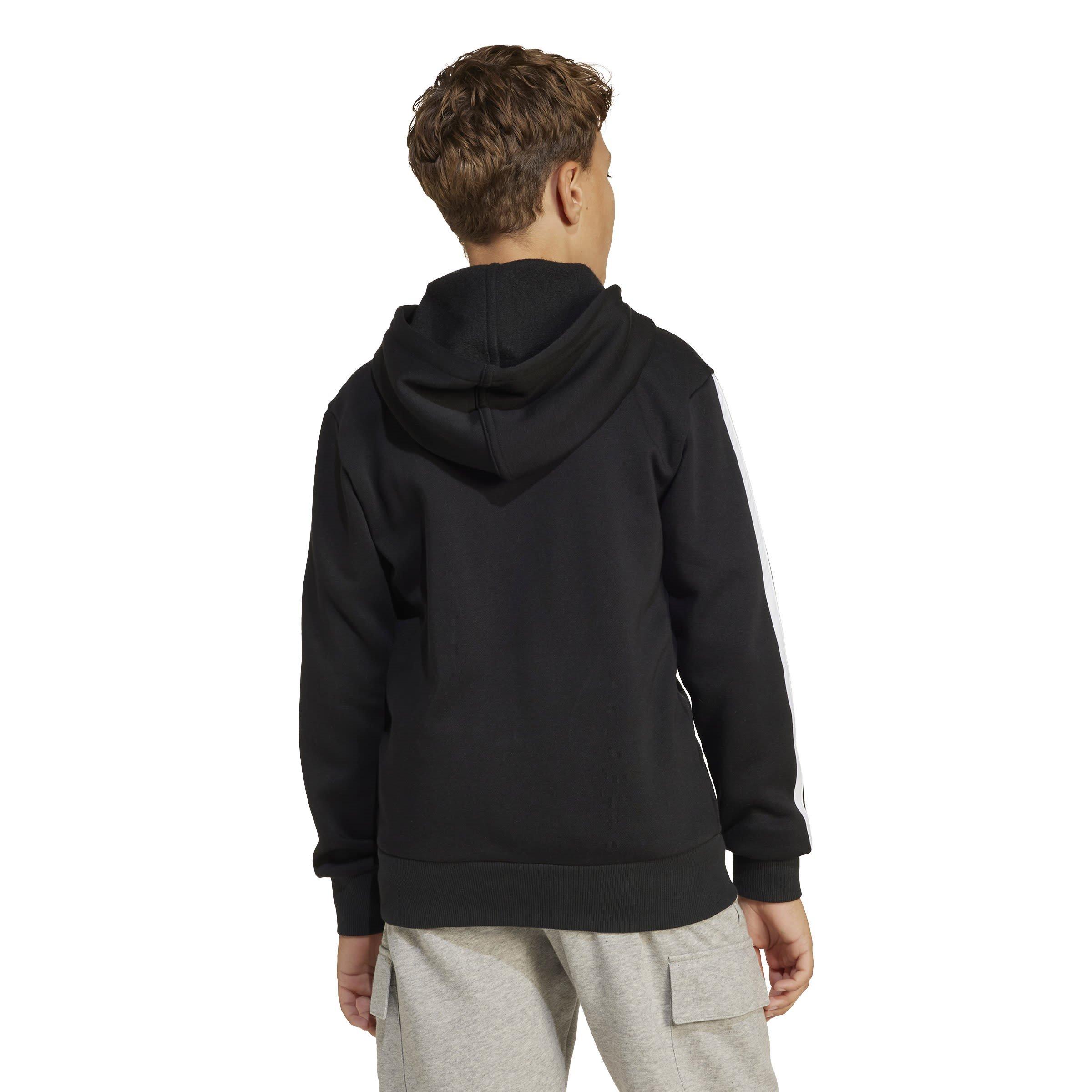 Schwarz/Weiß - adidas - Essentials 3-Stripes Hoodie Kids - 5