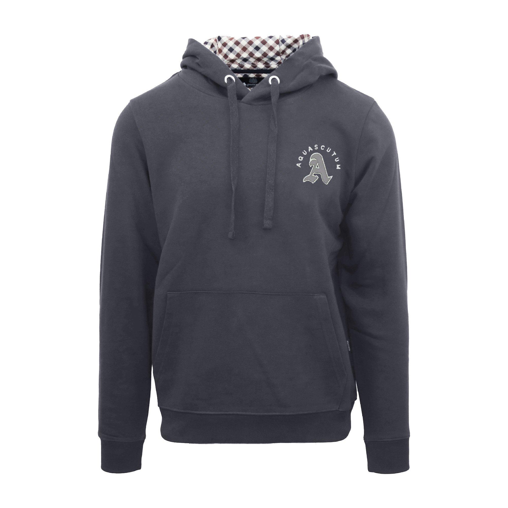 Aquascutum Men's Hooded Sweat Pull Over Hoodie - Antracite - Large