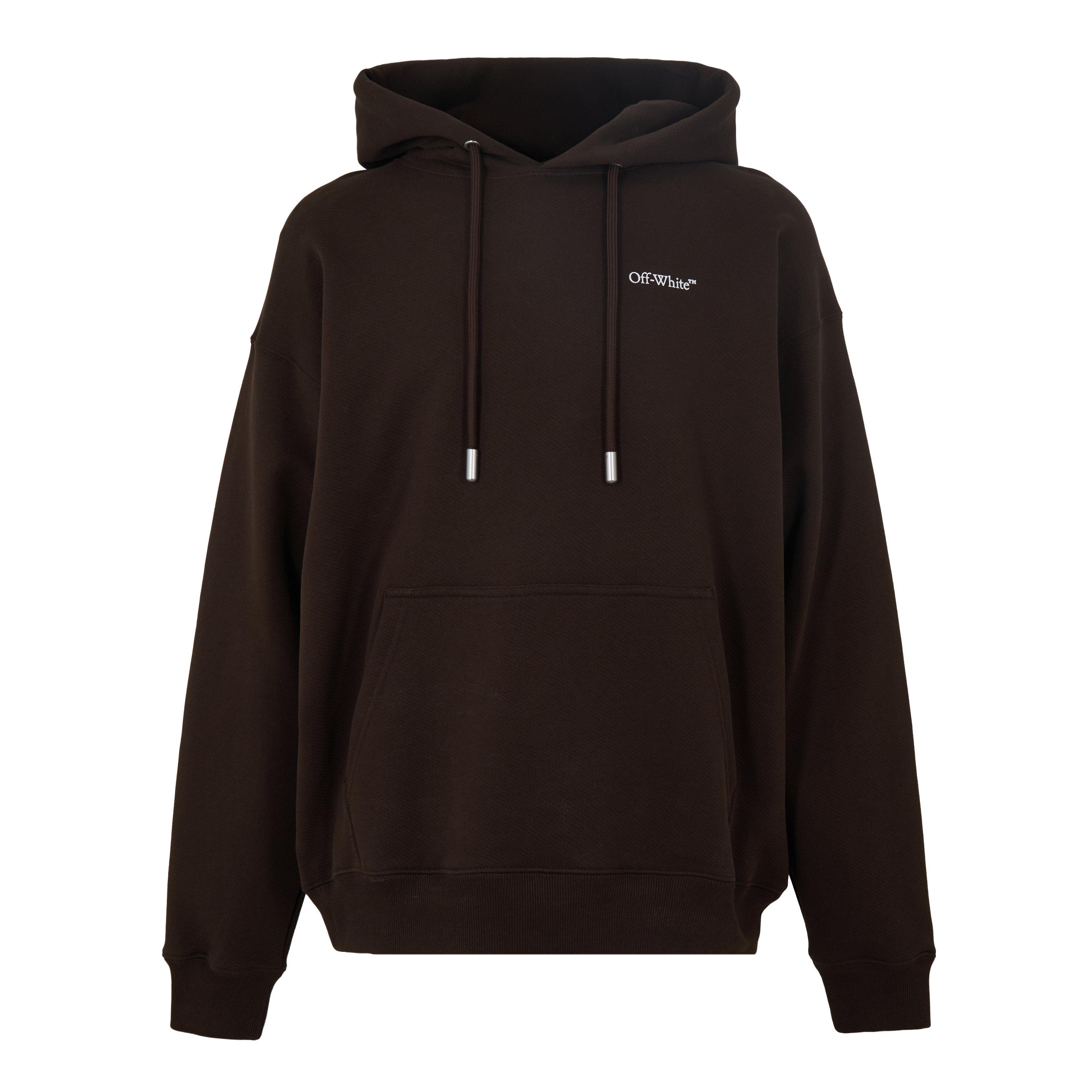 Off White Men's Diag Skate Pull Over Hoodie - Chocolate-White - L