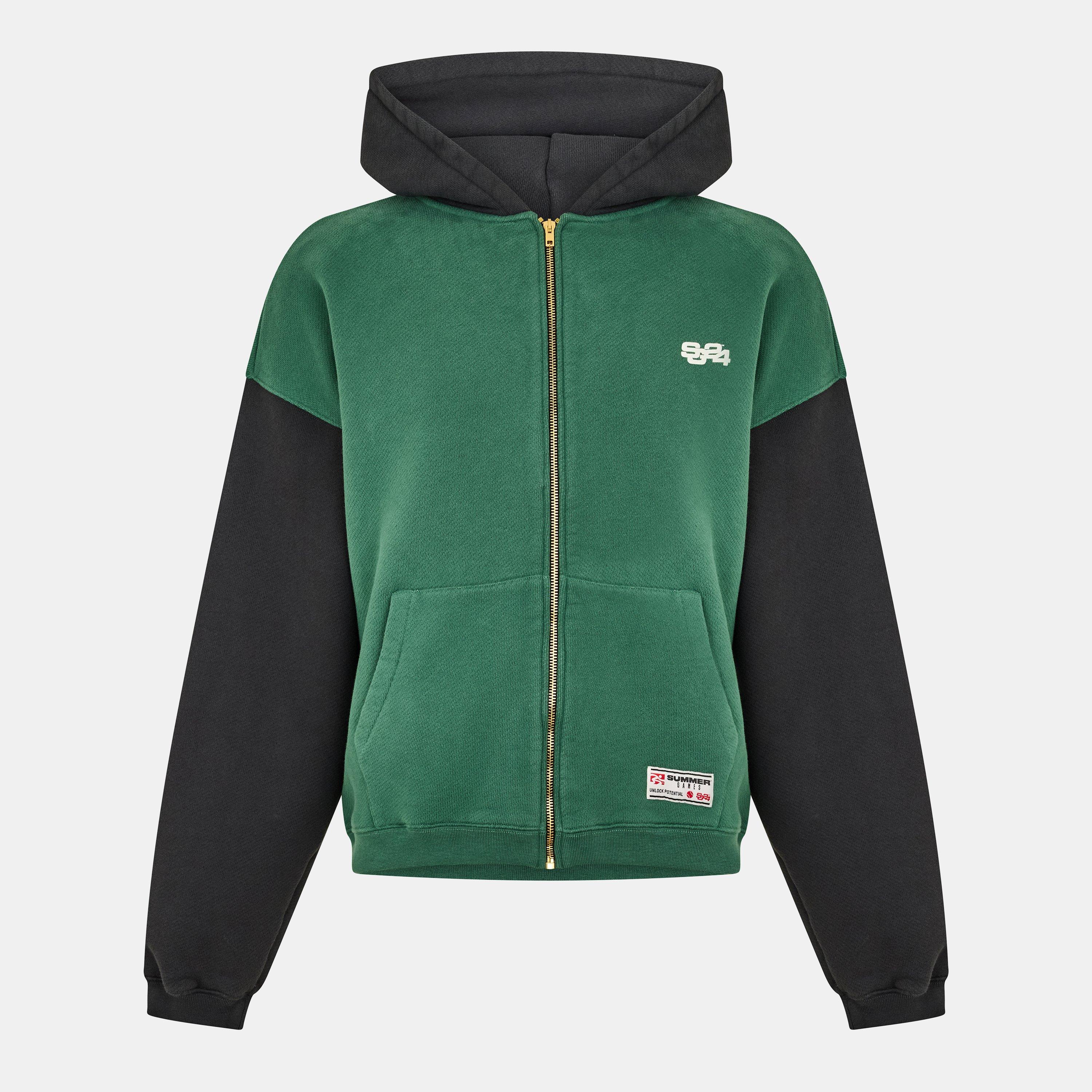 Hunter Green - Summer Games - Men's Zip Hoodie - 1