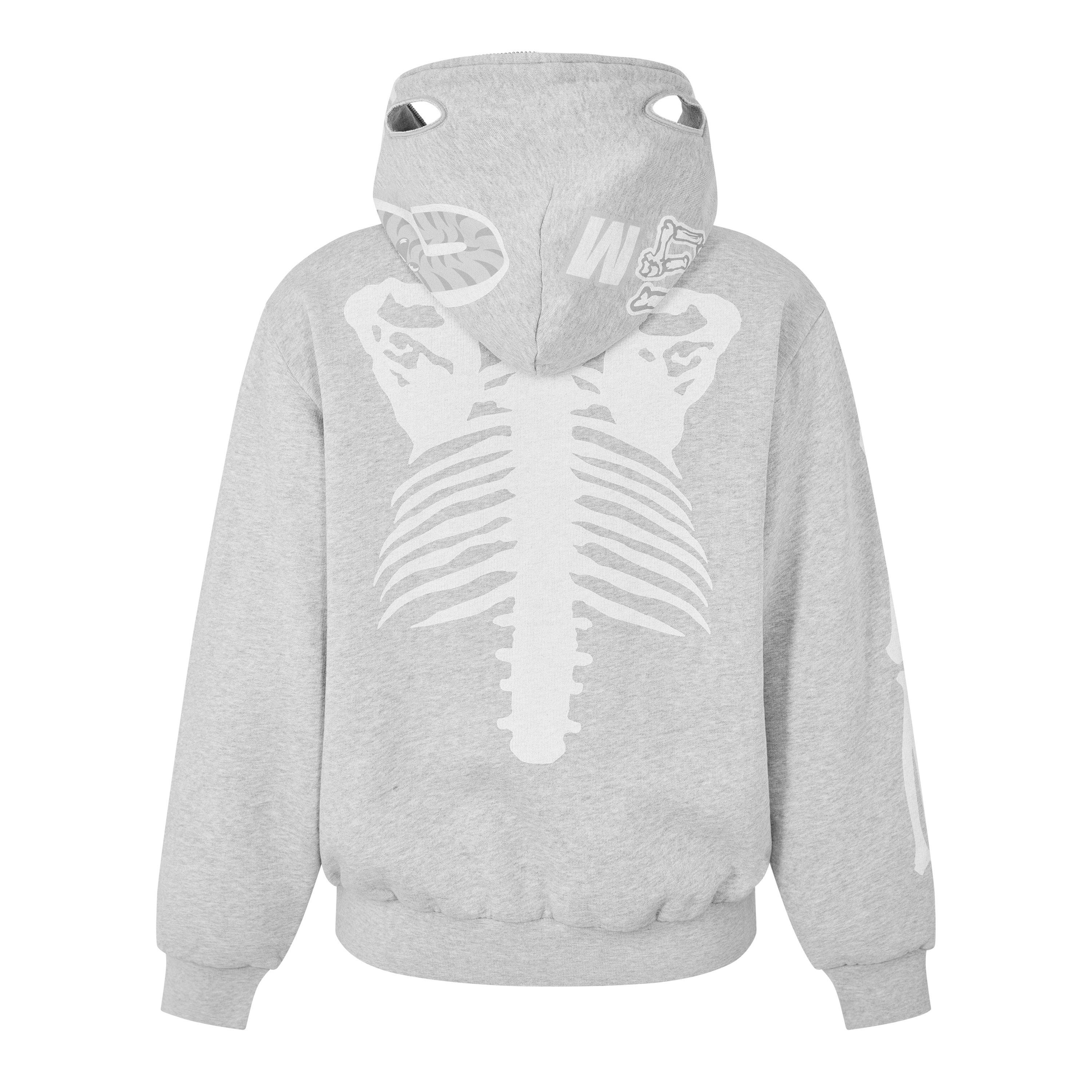 Grey - A Bathing Ape - Bape Skel Zip Hood Sn54 - 2
