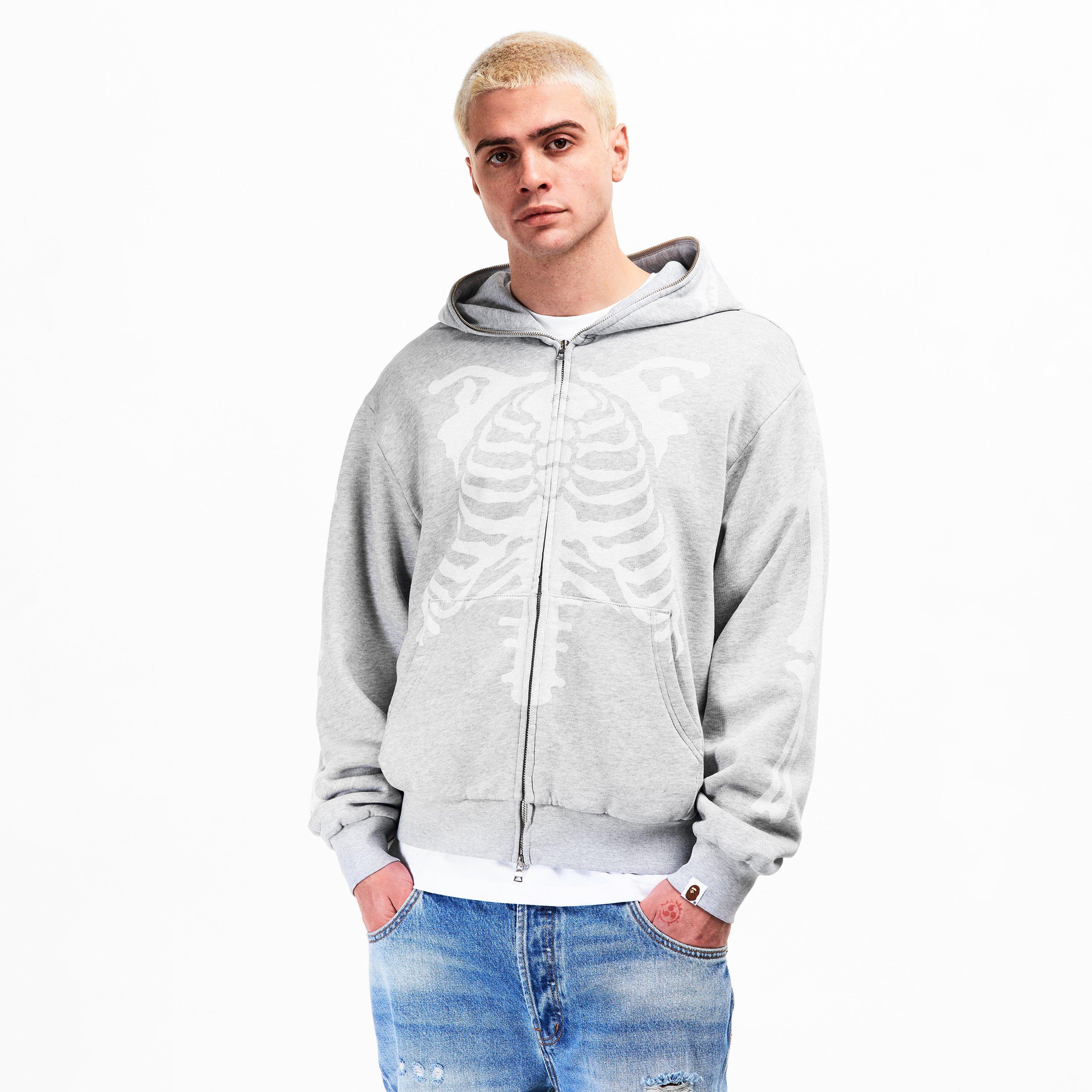 Grey - A Bathing Ape - Bape Skel Zip Hood Sn54 - 3