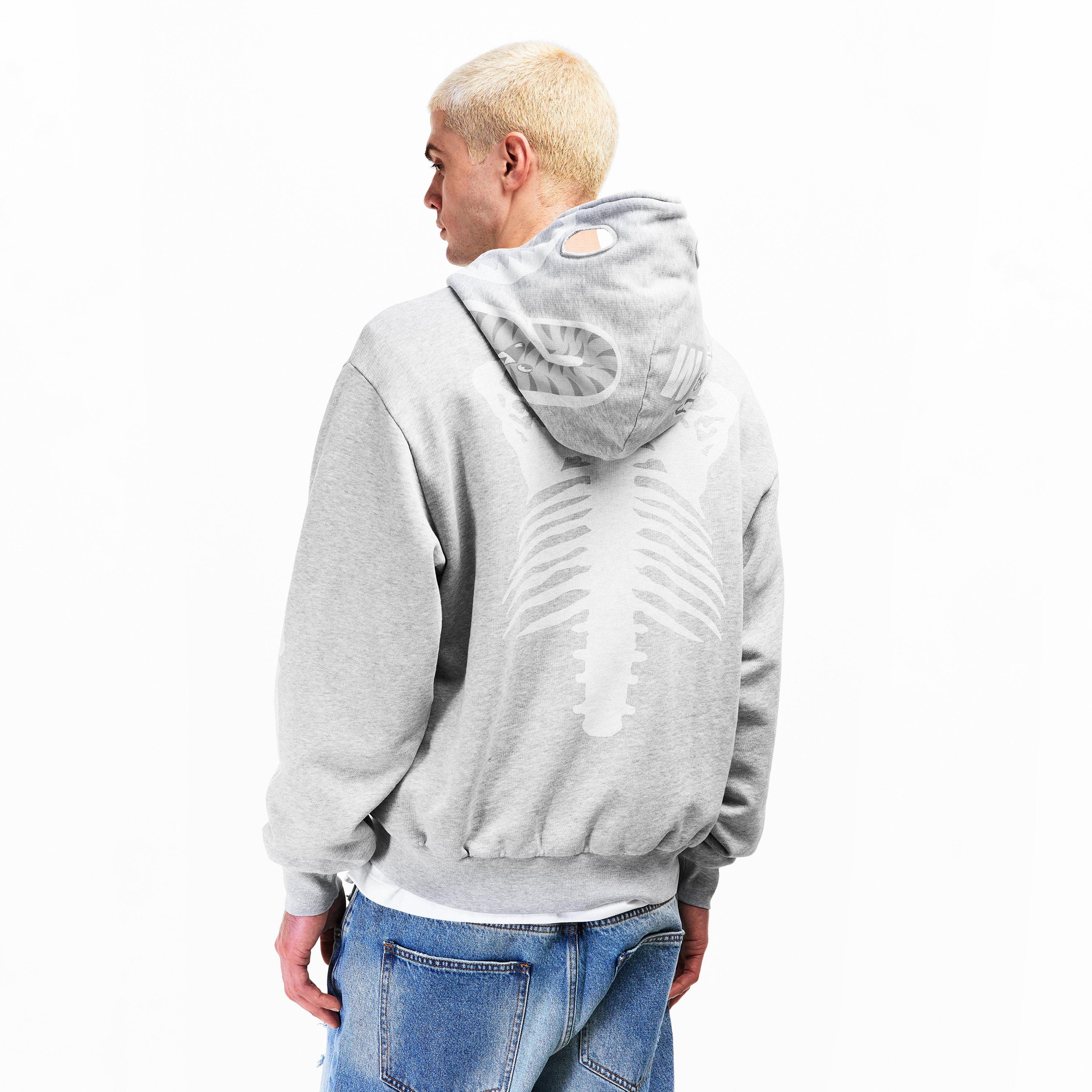 Grey - A Bathing Ape - Bape Skel Zip Hood Sn54 - 4