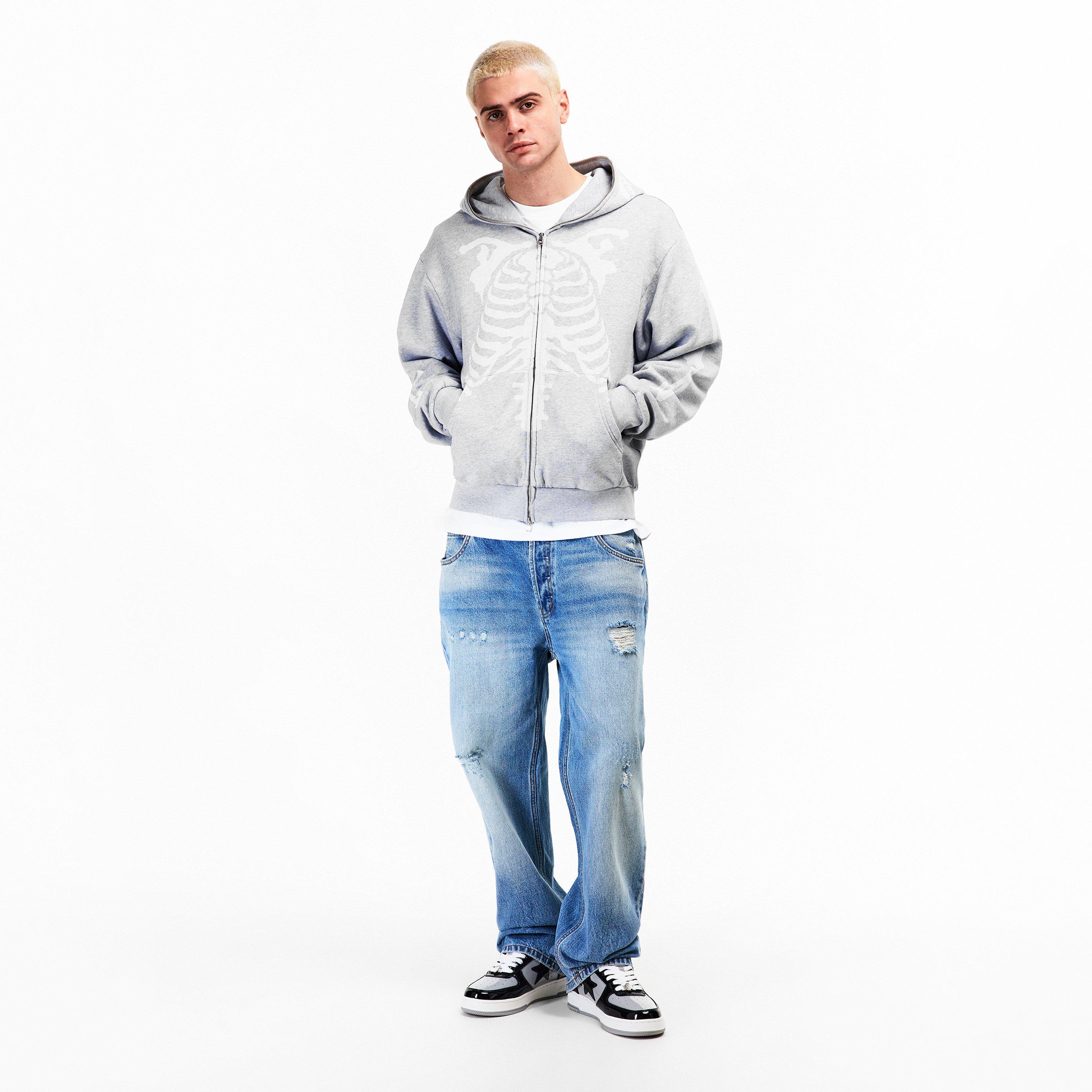 Grey - A Bathing Ape - Bape Skel Zip Hood Sn54 - 6
