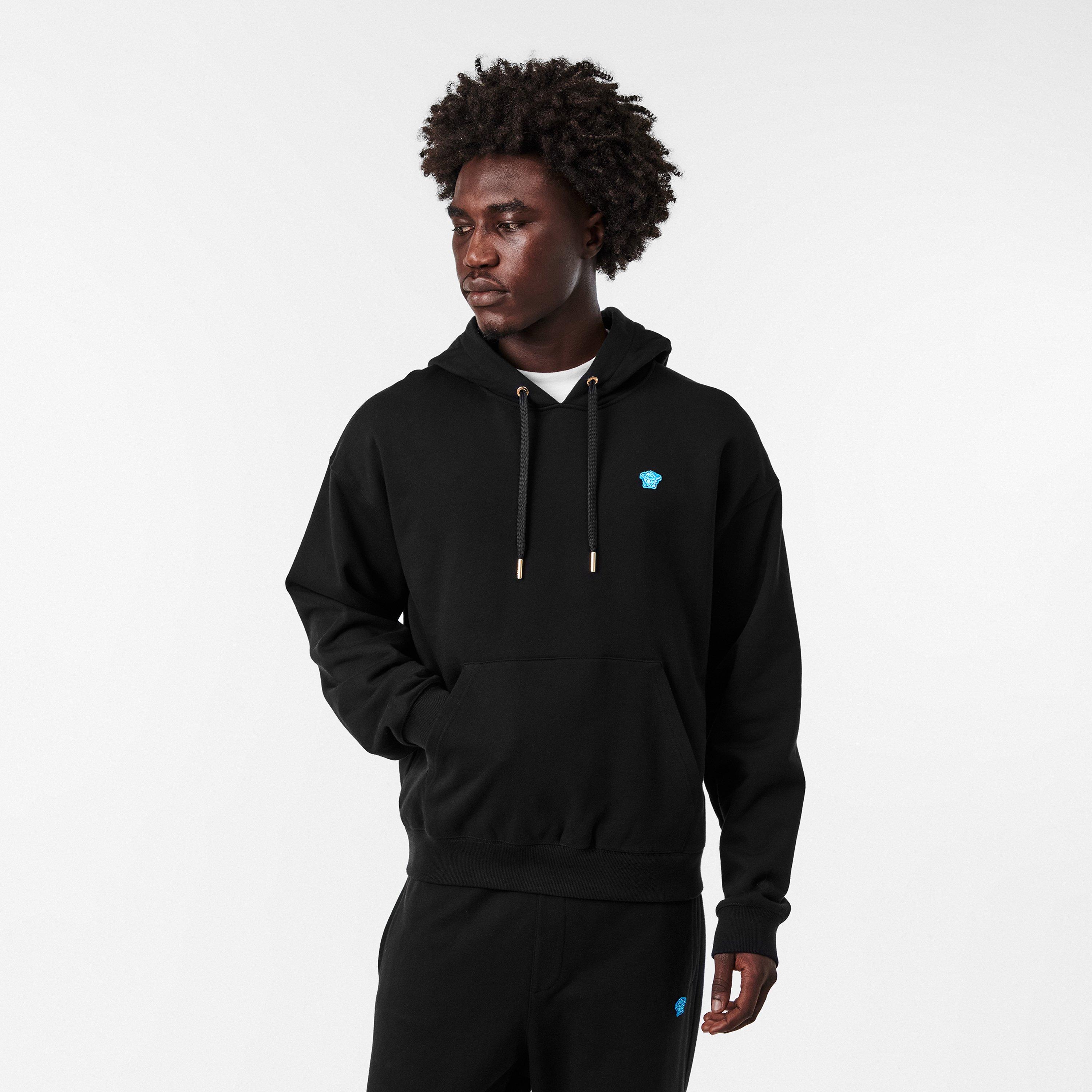 Black - Versace - Men's Over the Head Hoodie - 3