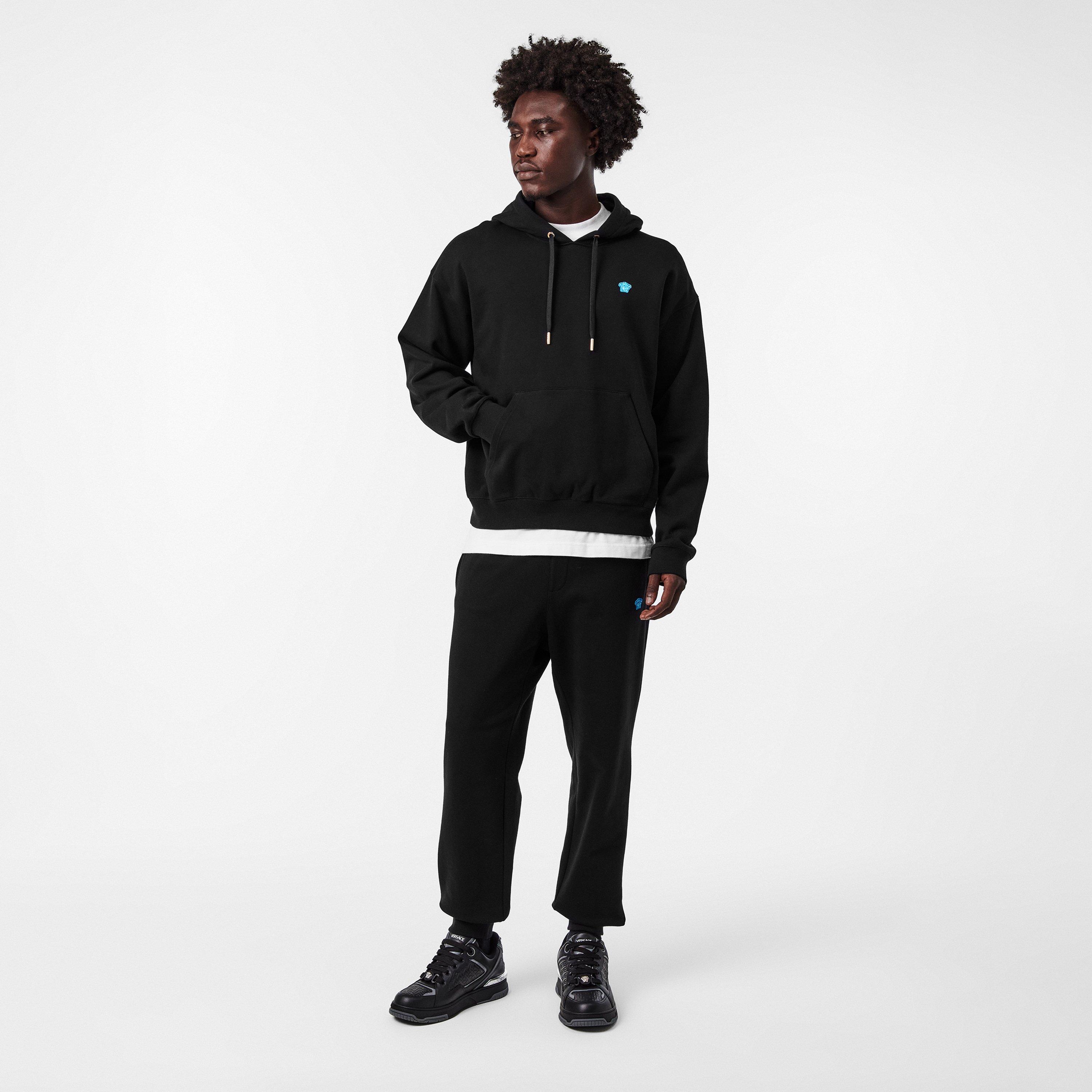 Black - Versace - Men's Over the Head Hoodie - 6