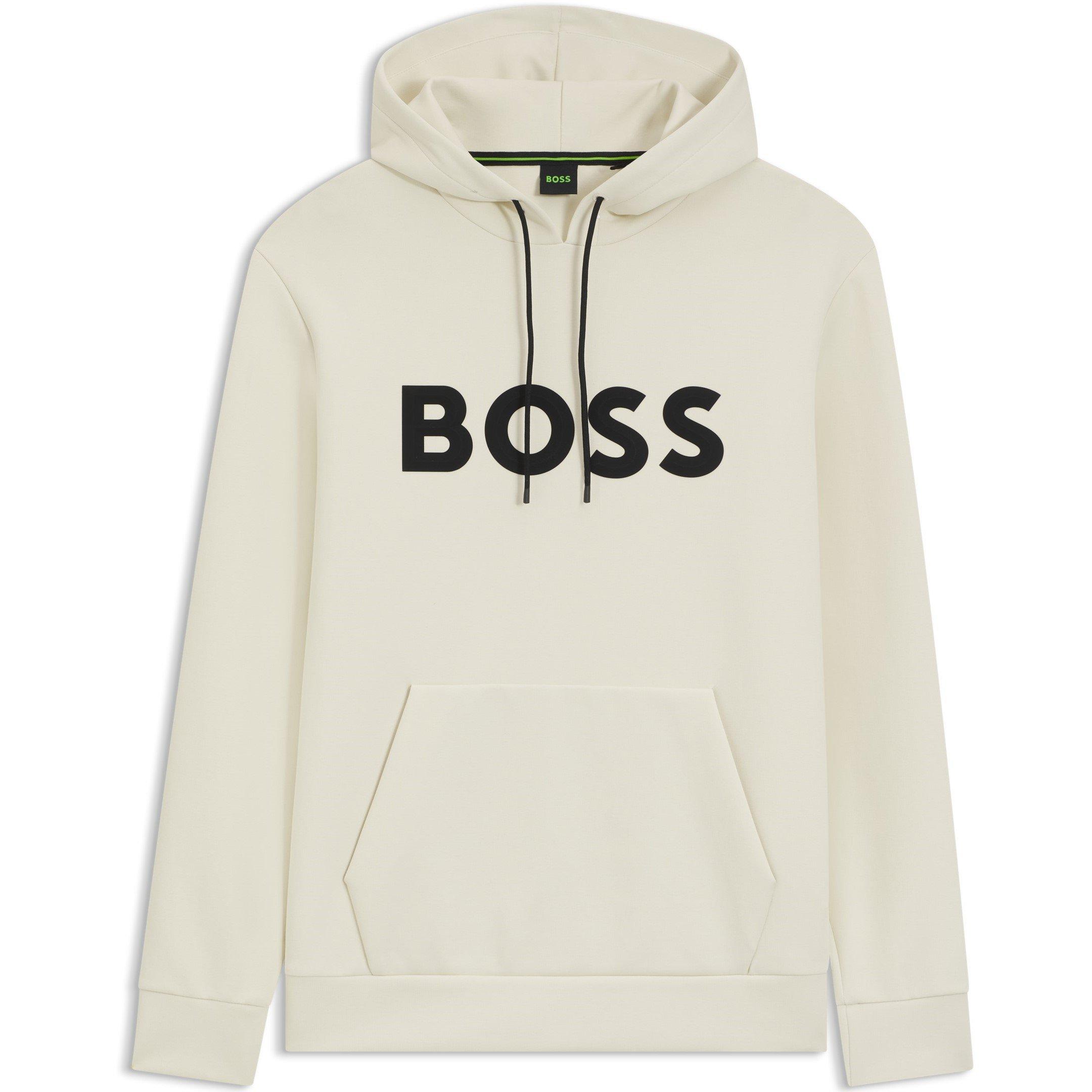 Boss Mens BOSS GREEN Long Sleeve Hoodie - Performance Fabric with Natural Stretch - Open Wht131 - XL