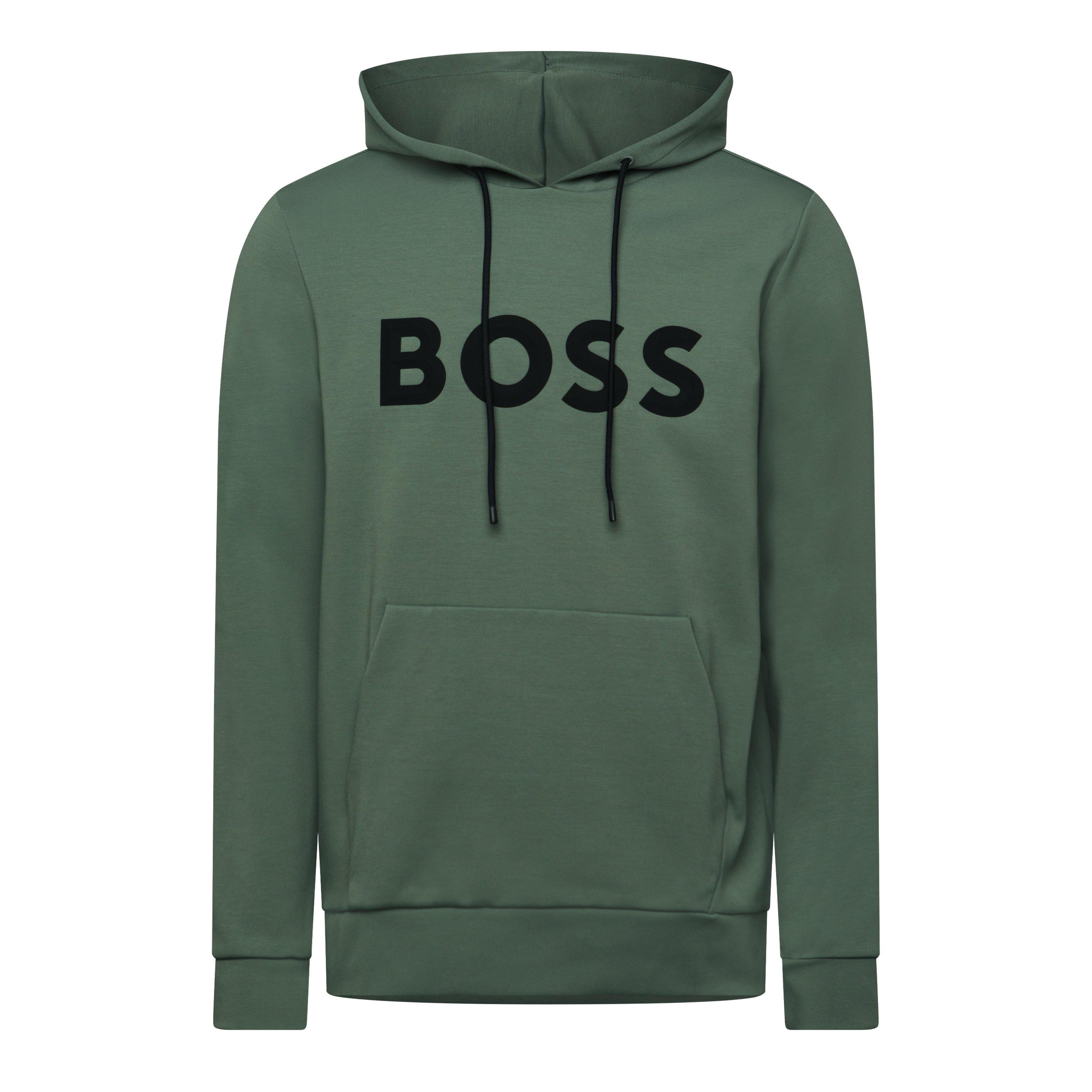 Boss Mens BOSS GREEN Long Sleeve Hoodie - Performance Fabric with Natural Stretch - Open Green - XS