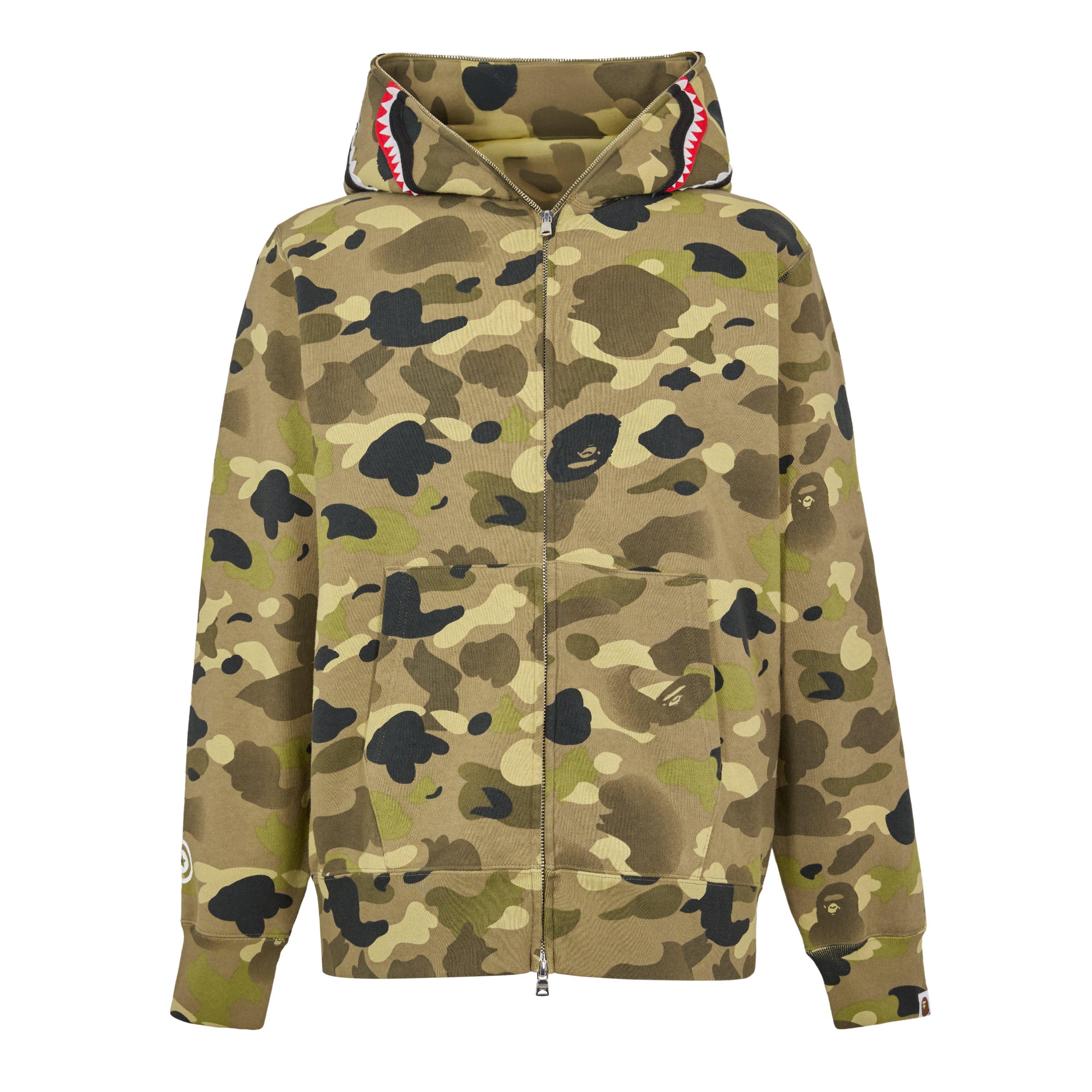 A Bathing Ape Bape Camo Shrk Zp Hd Sn54 - Green - Medium