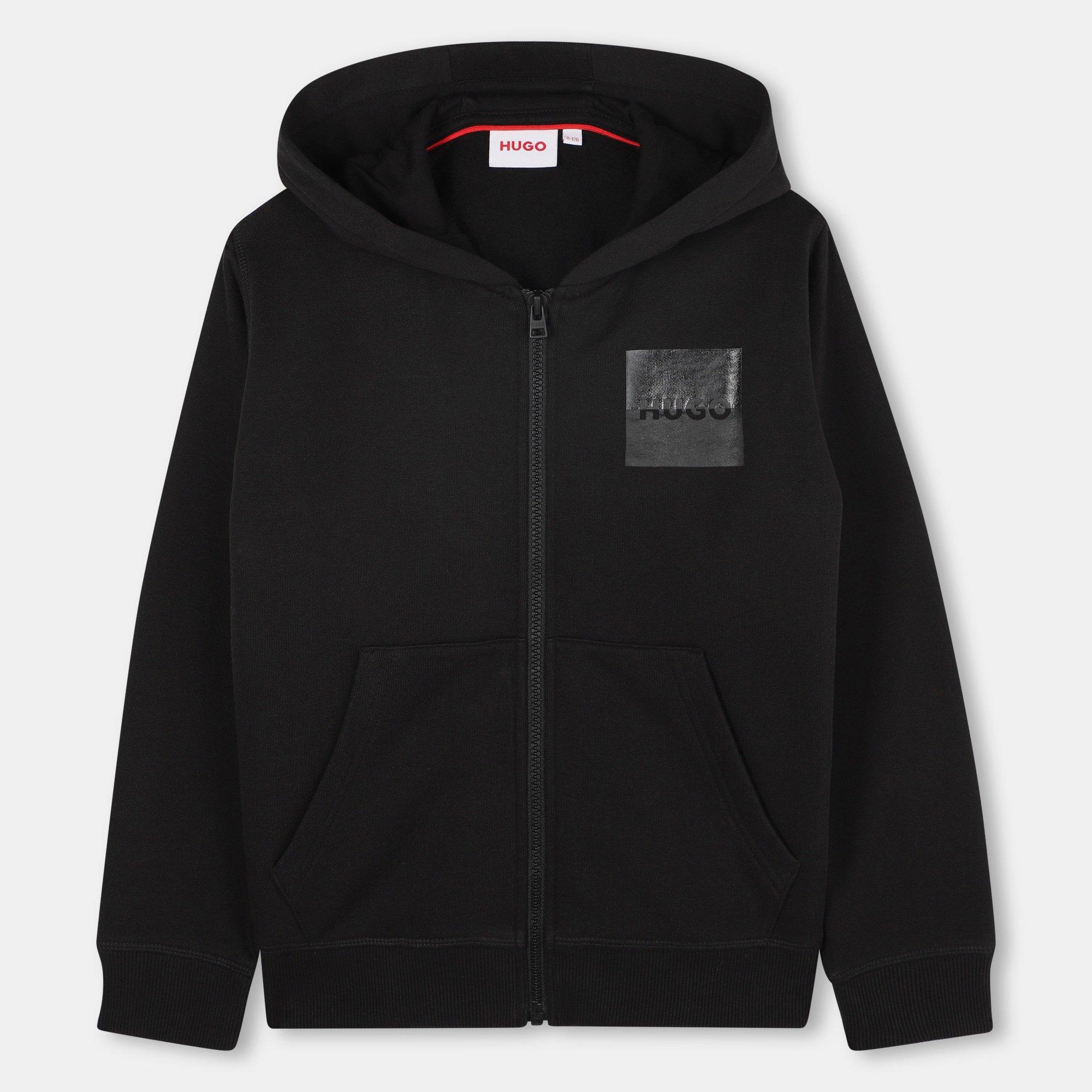 Hugo Kids' Split Zip Hoodie - Black - Size 8Y