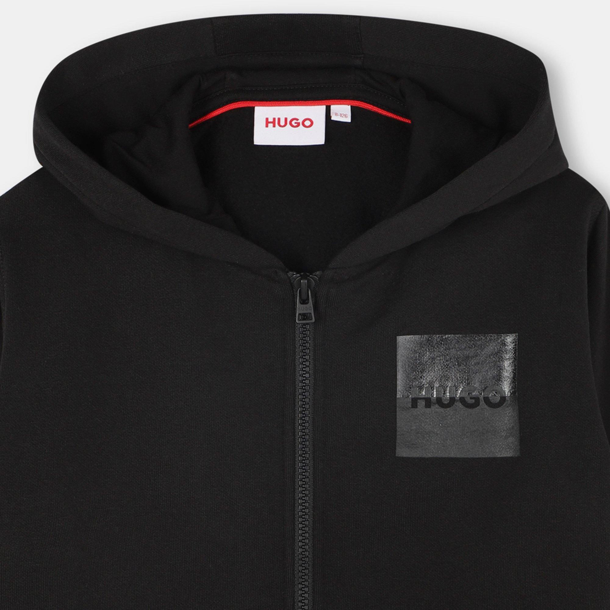 Black - Hugo - Kids' Split Zip Hoodie - 3