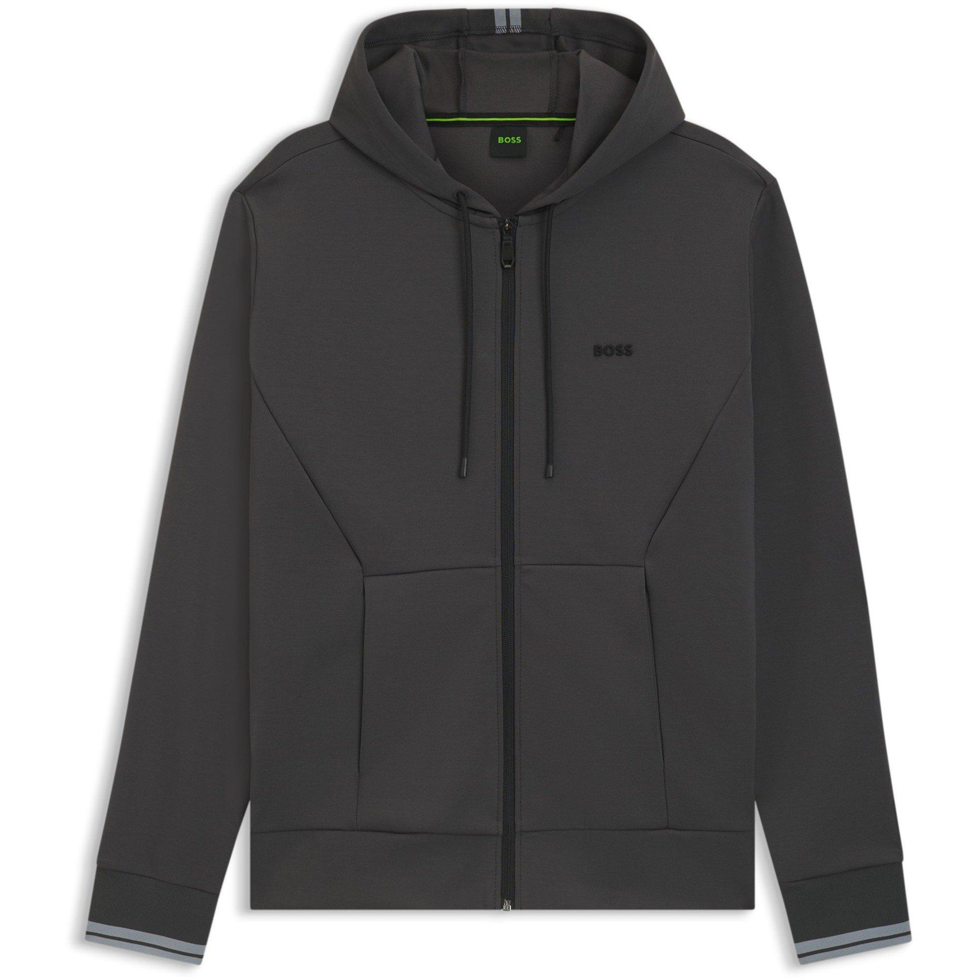 Boss Men's Zip Hoodie, Advanced Stretch - Dark Grey - XL