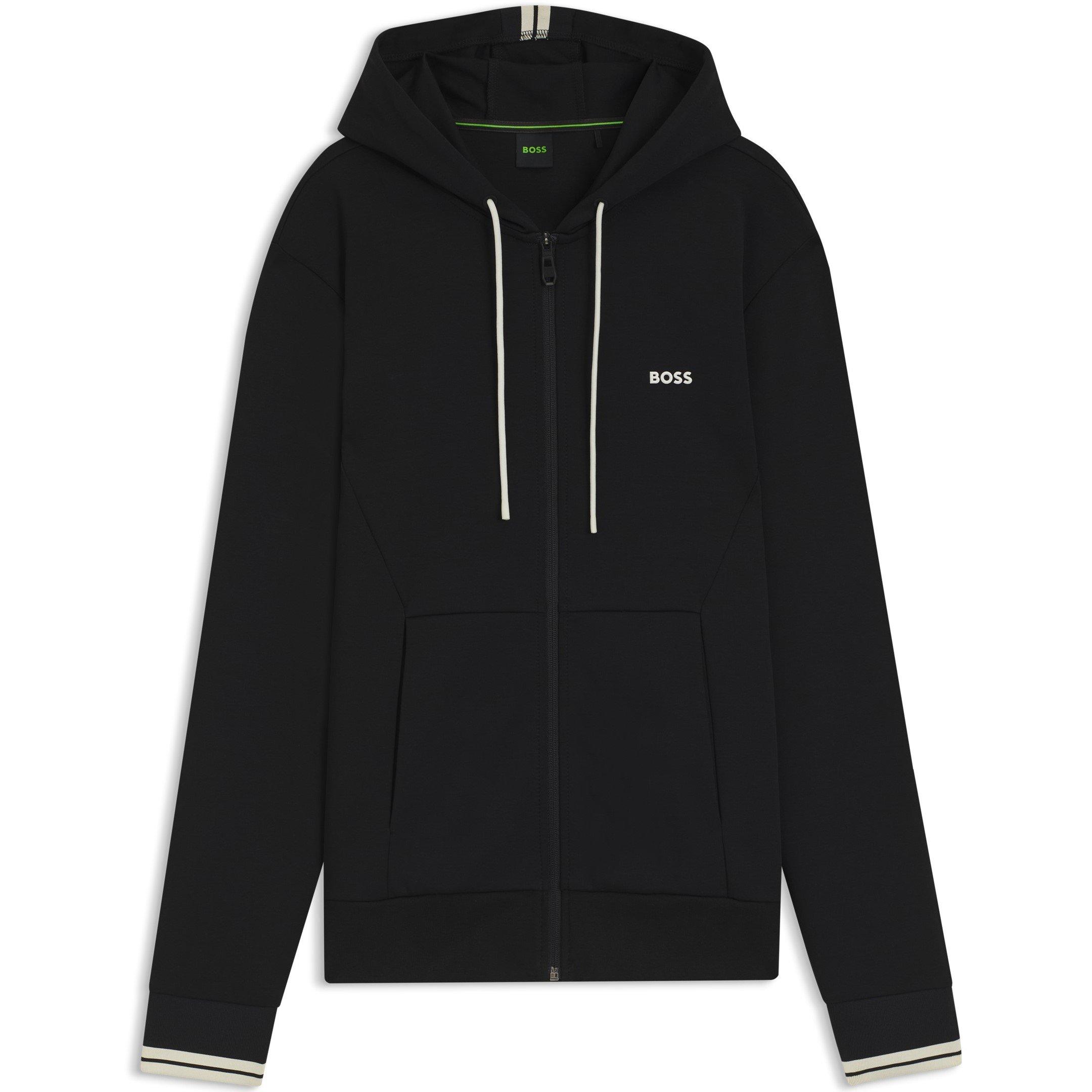 Boss Men's Zip Hoodie, Advanced Stretch - Black - XL