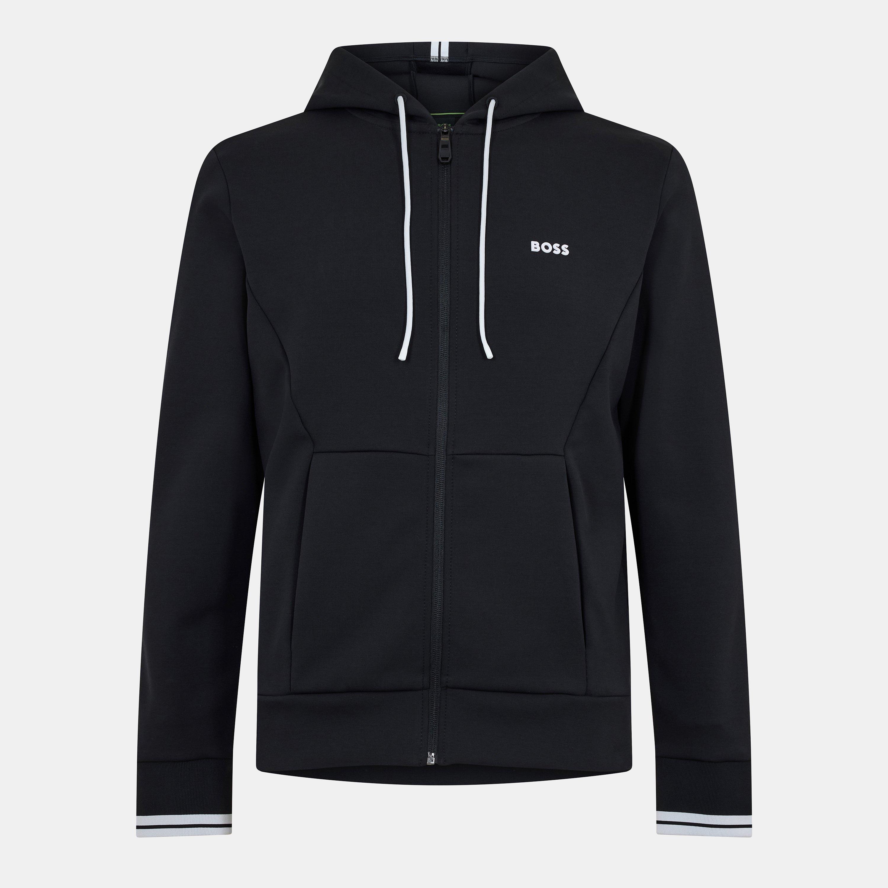 Boss Men's Zip Hoodie, Advanced Stretch - Black - 2XL