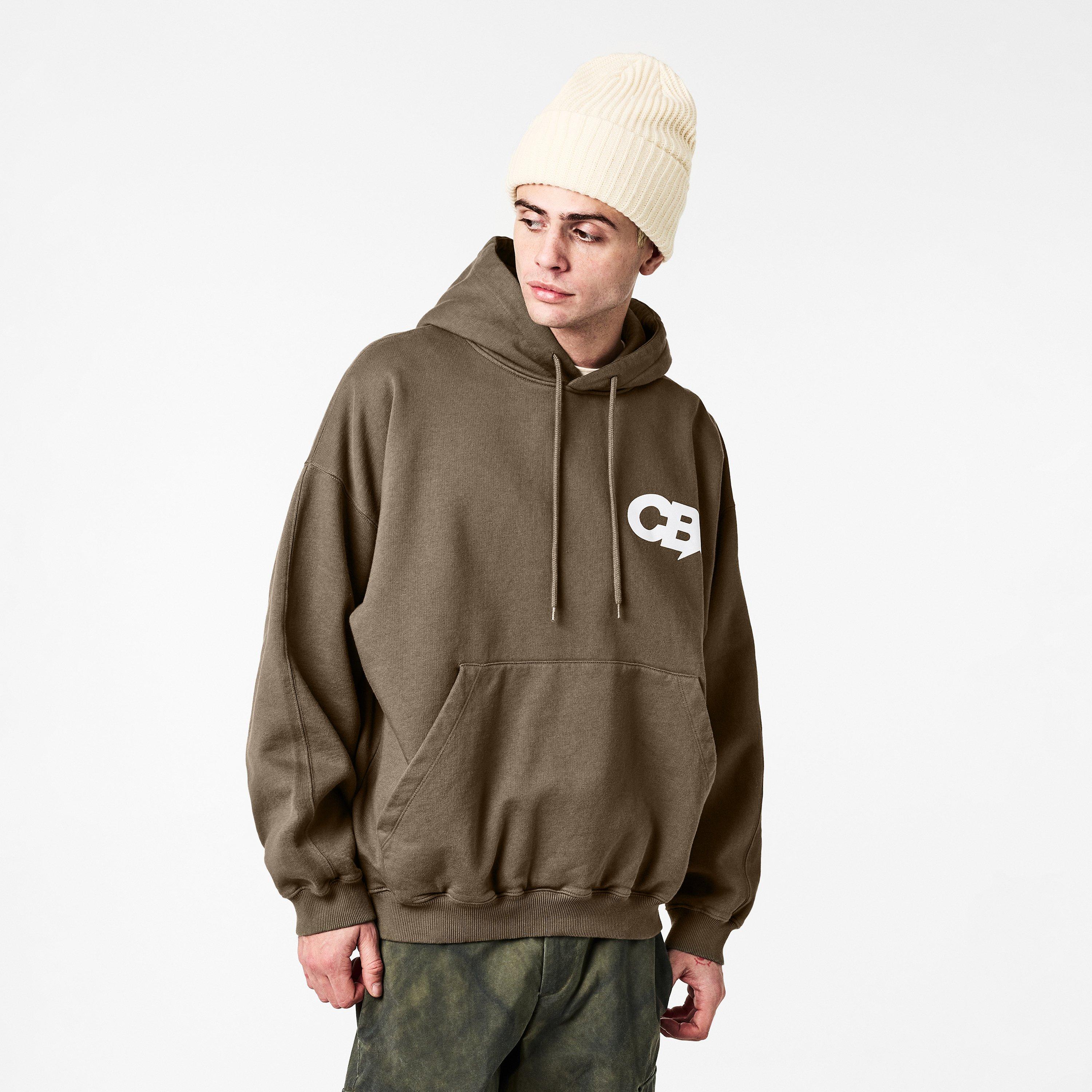 Khaki - Cole Buxton - Men's Star Racing Pullover Hoodie - 3