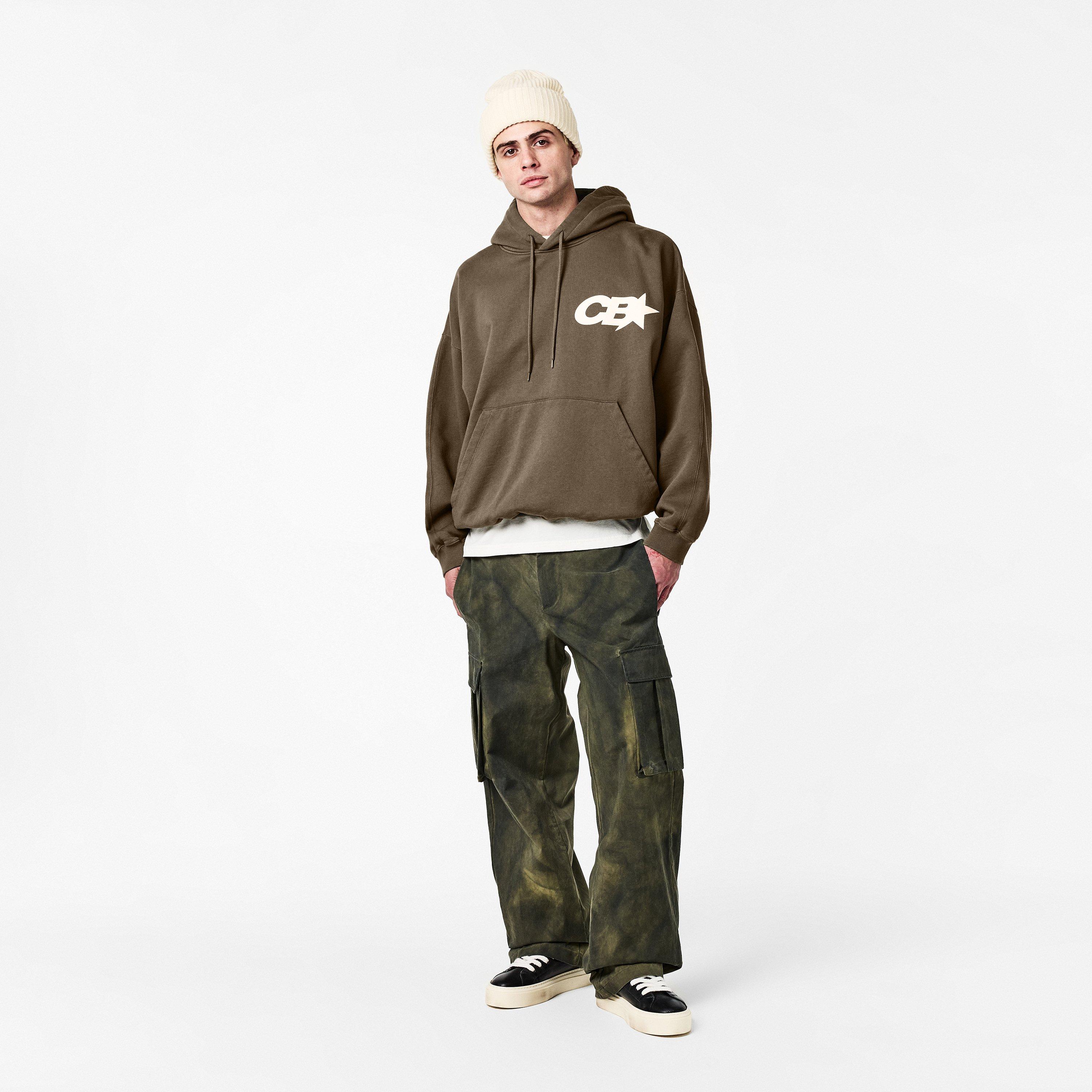 Khaki - Cole Buxton - Men's Star Racing Pullover Hoodie - 6