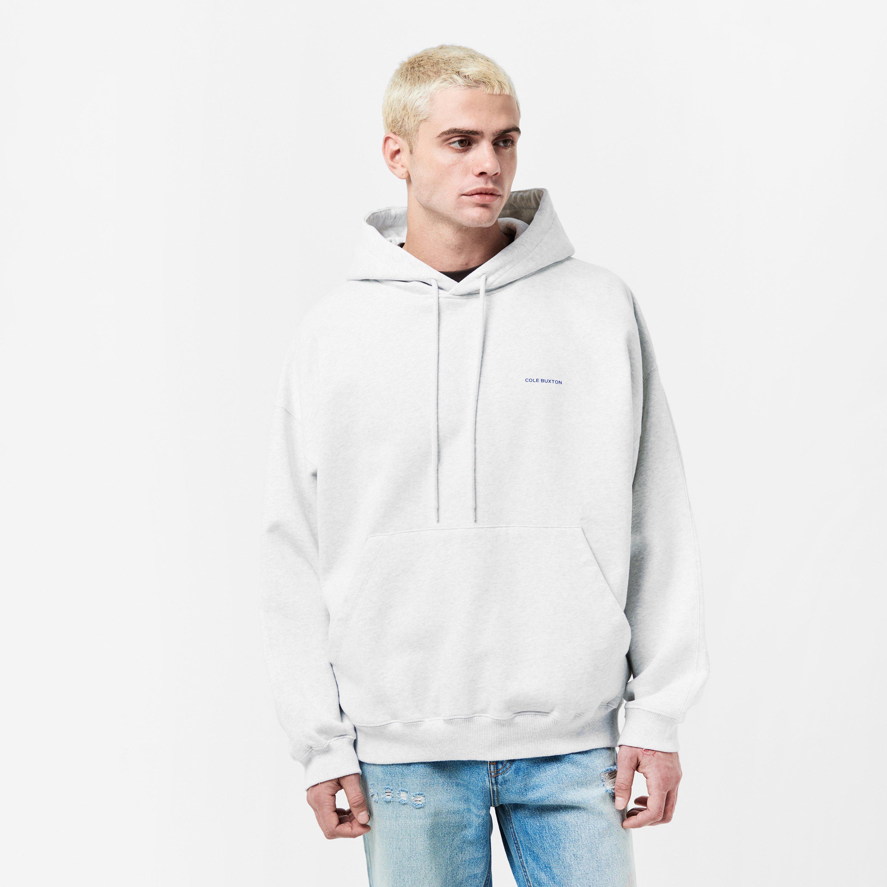 Light Grey Marl - Cole Buxton - Men's Mini Logo Pull Over Hoodie - 3