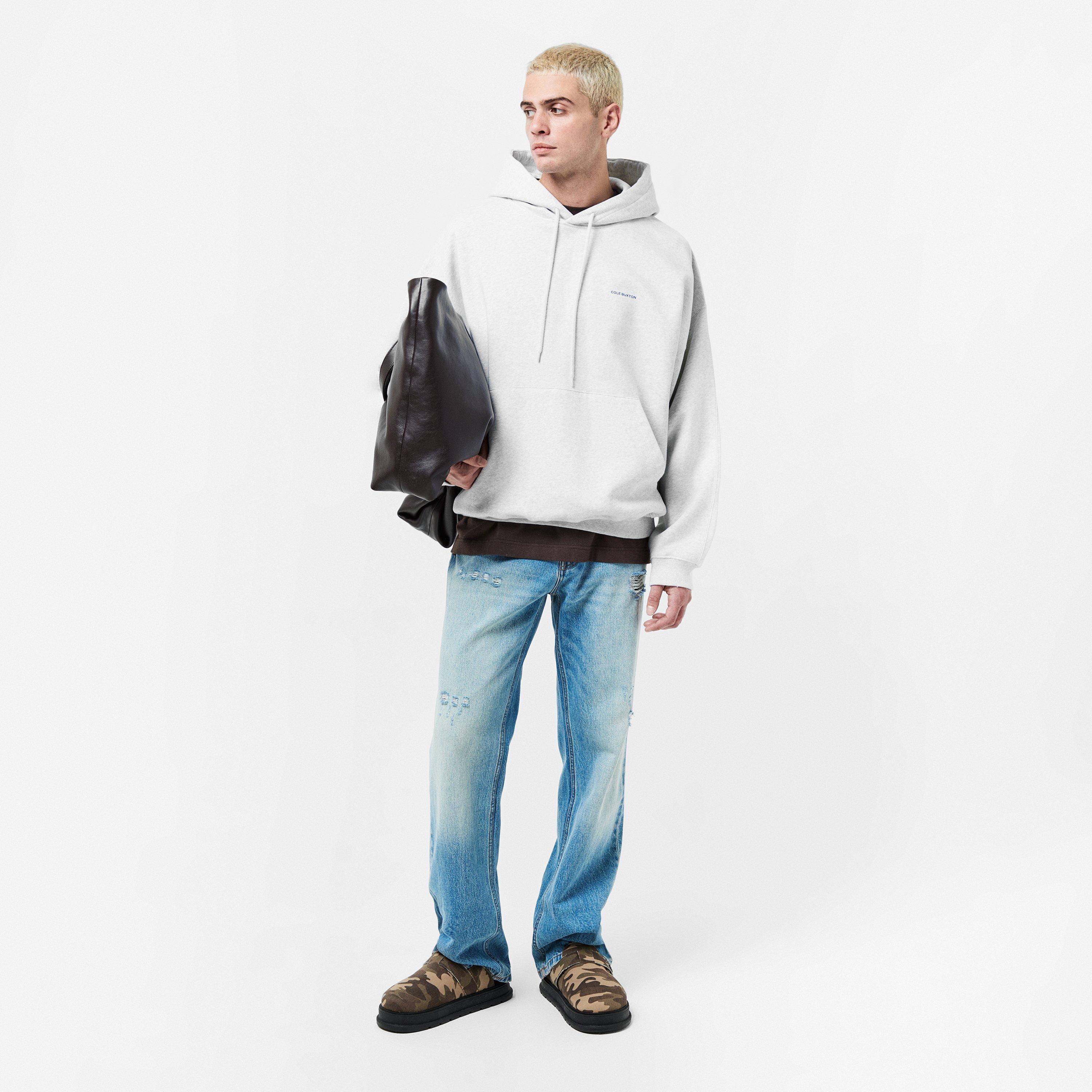 Light Grey Marl - Cole Buxton - Men's Mini Logo Pull Over Hoodie - 6