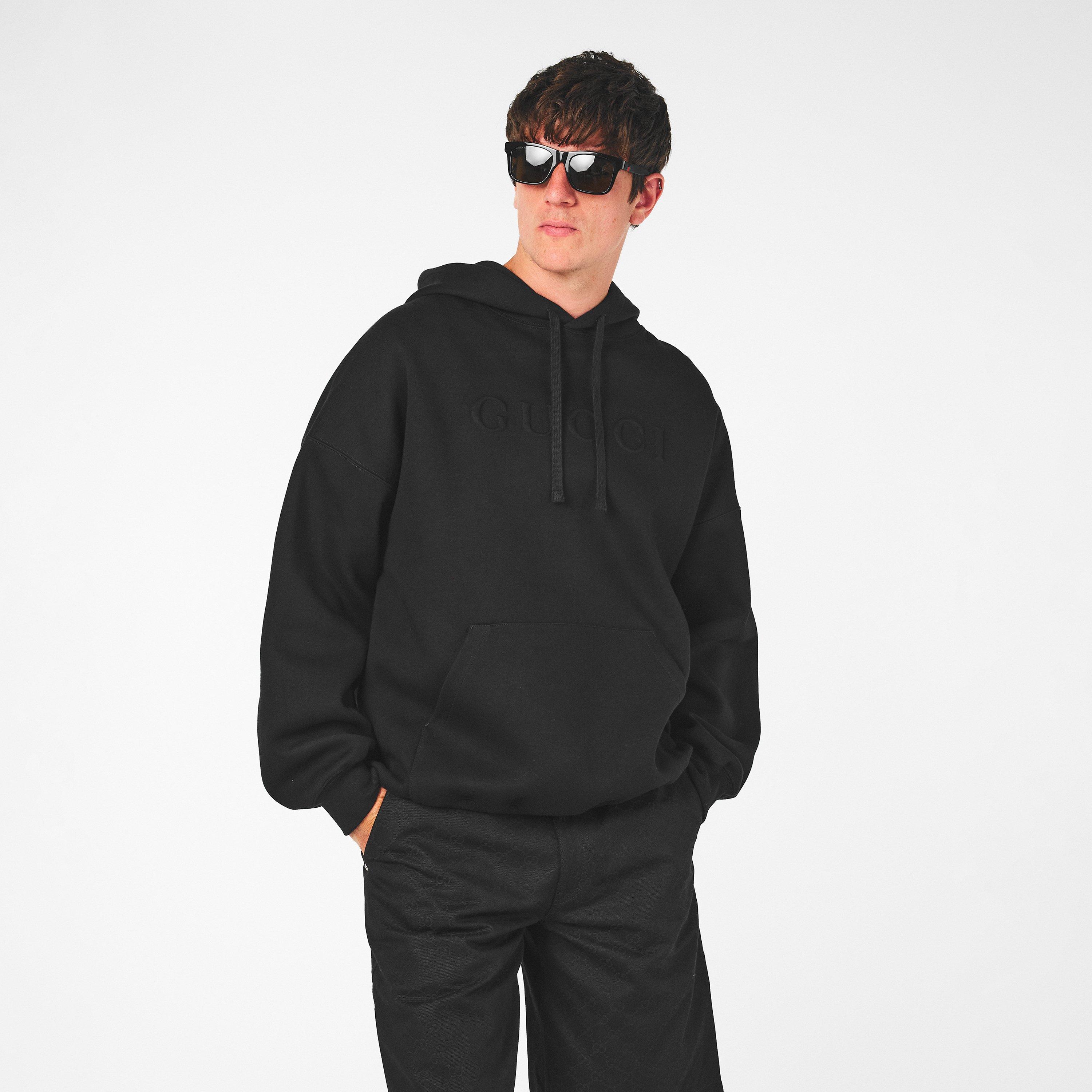 Black - Gucci - Men's Over the Head Hoodie - 3