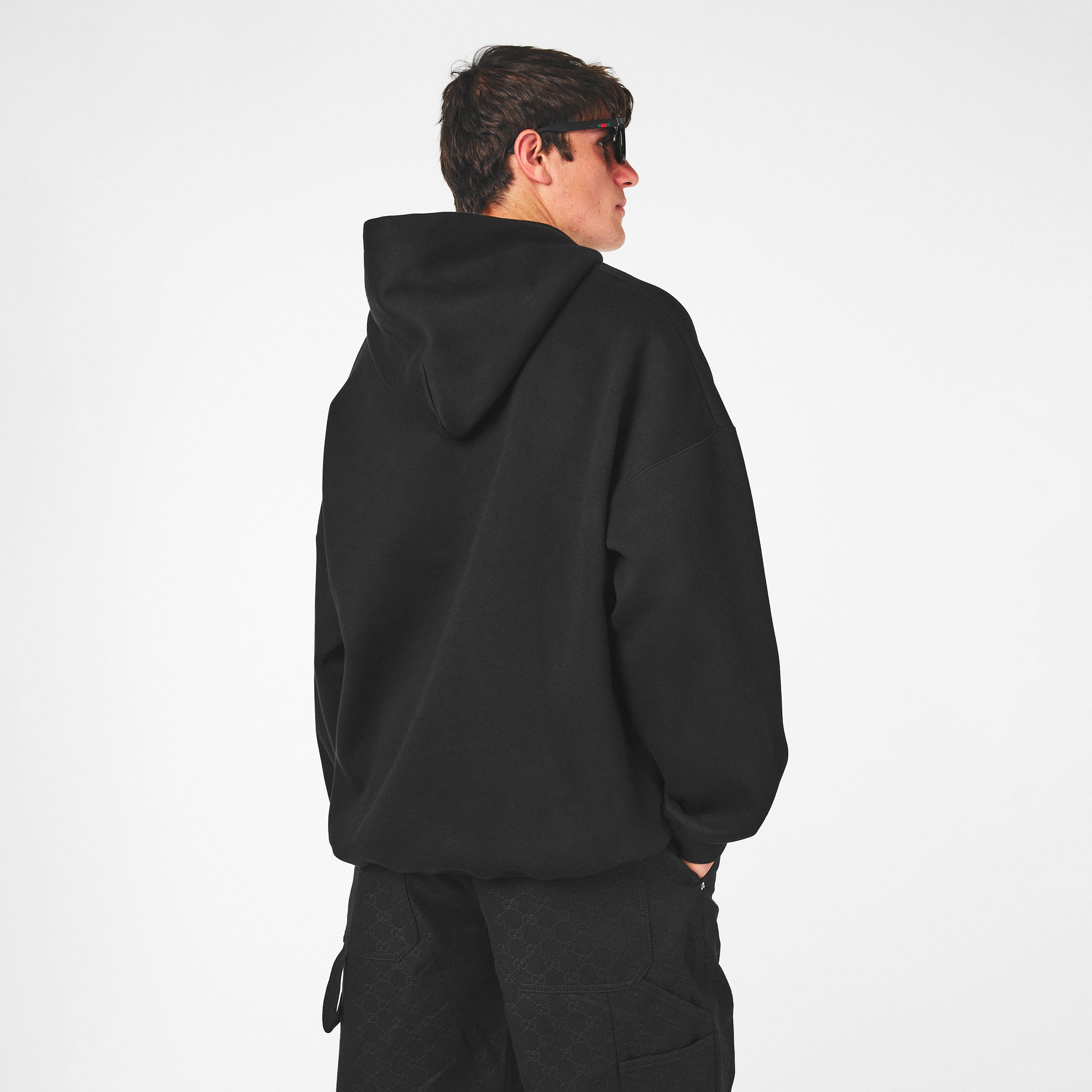 Black - Gucci - Men's Over the Head Hoodie - 4