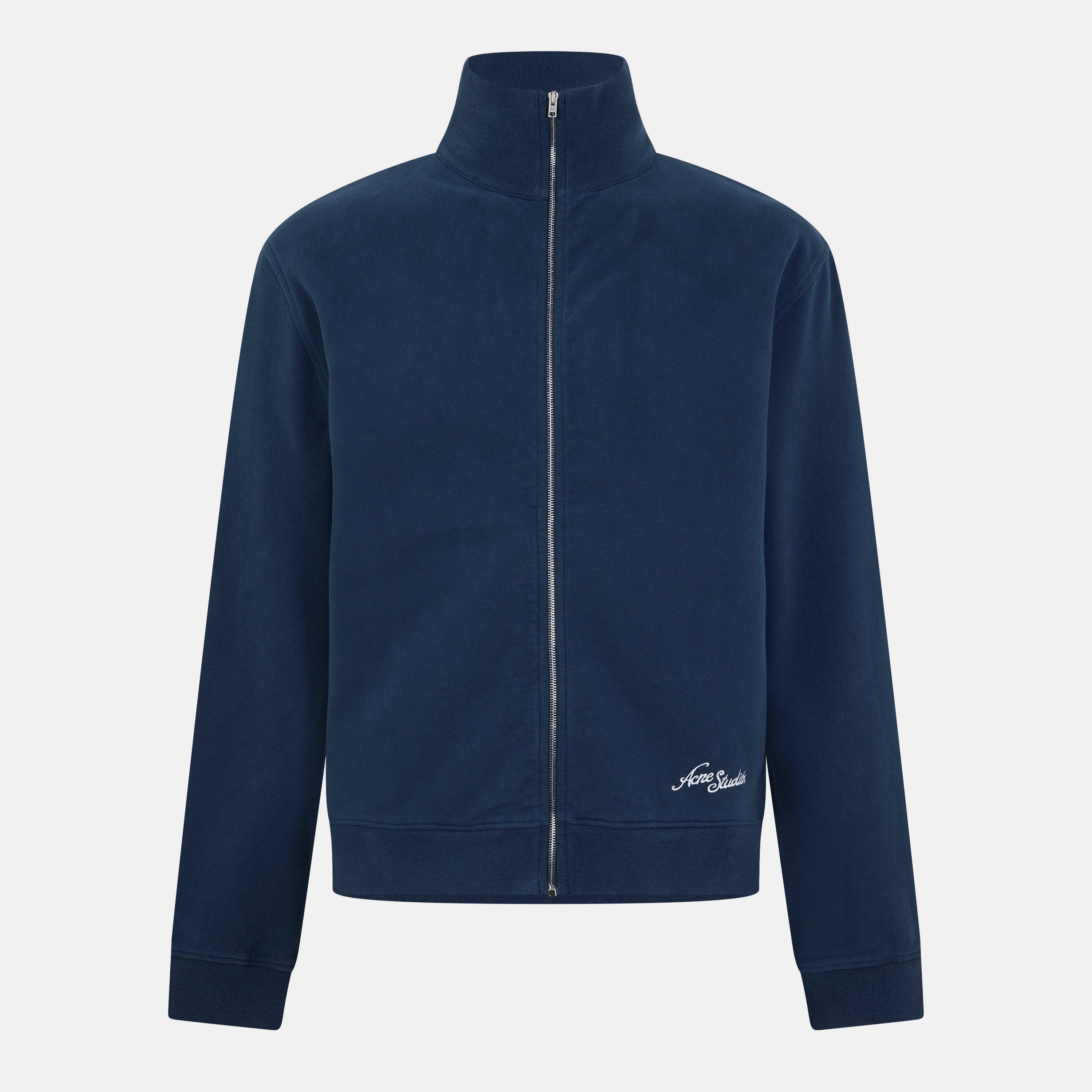 Deep Blue - Acne Studios - Men's Logo Zip Hoodie - 1