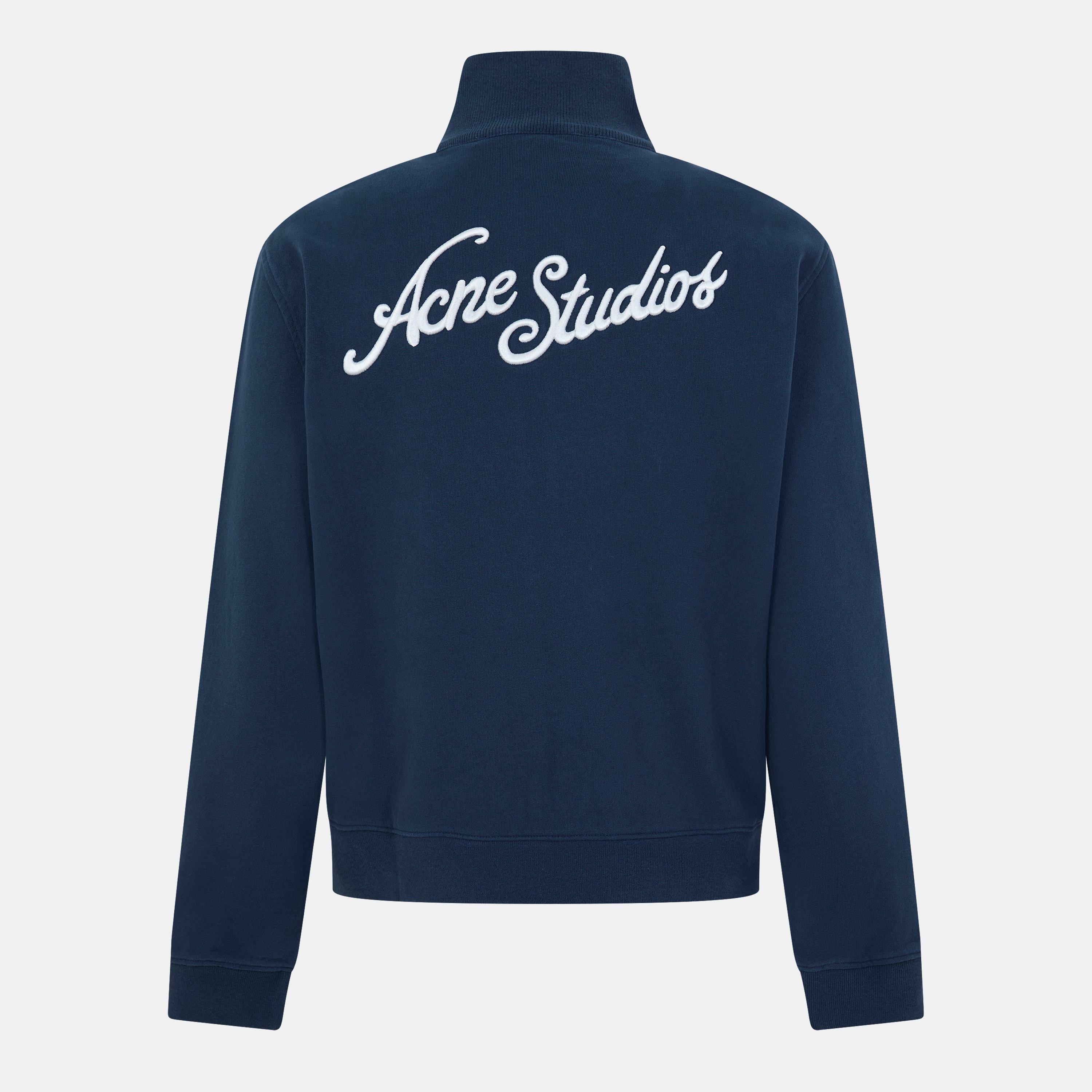 Deep Blue - Acne Studios - Men's Logo Zip Hoodie - 2