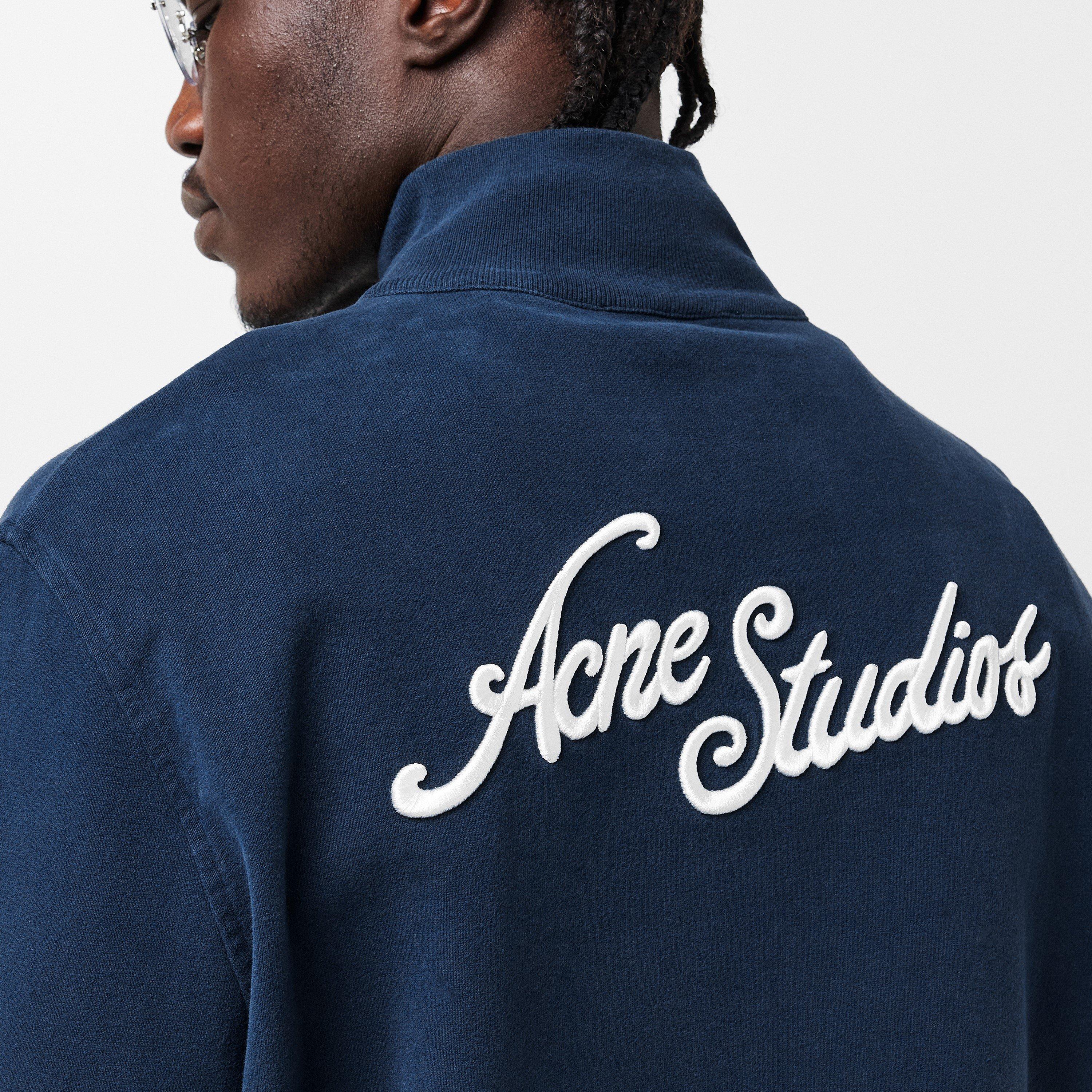 Deep Blue - Acne Studios - Men's Logo Zip Hoodie - 5