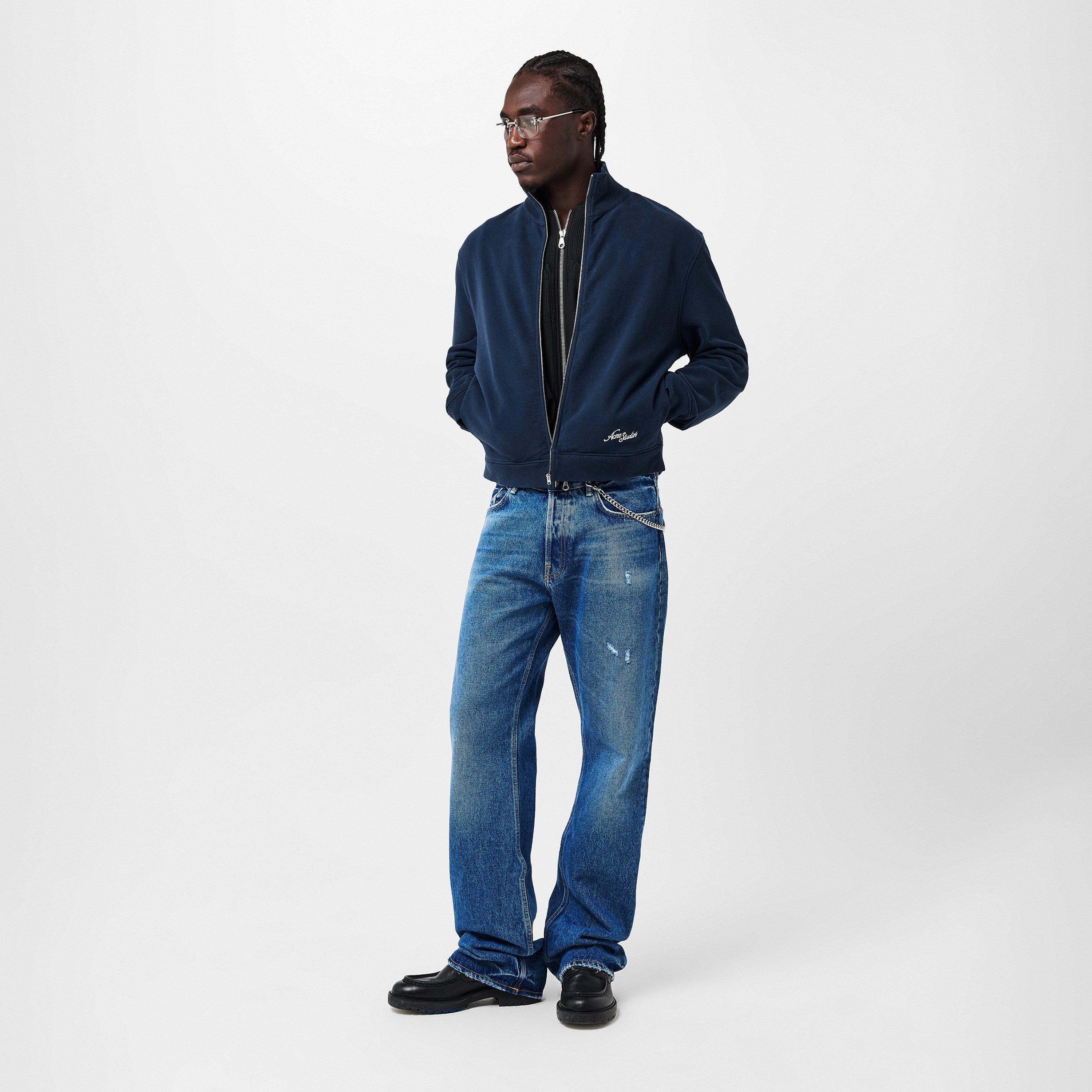 Deep Blue - Acne Studios - Men's Logo Zip Hoodie - 6