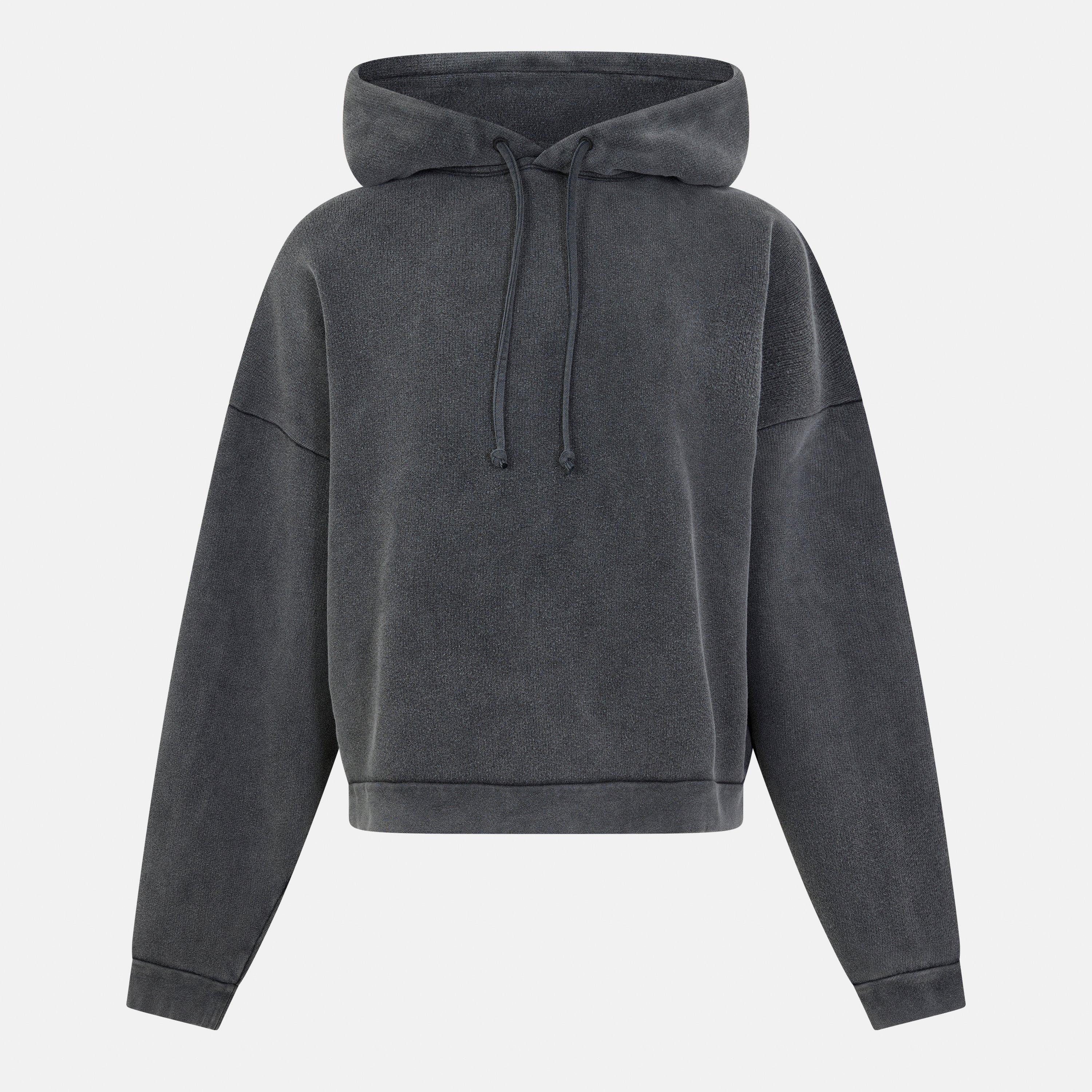 Faded Black - Acne Studios - Men's Patch Logo Pull Over Relaxed Fit Hoodie - 1