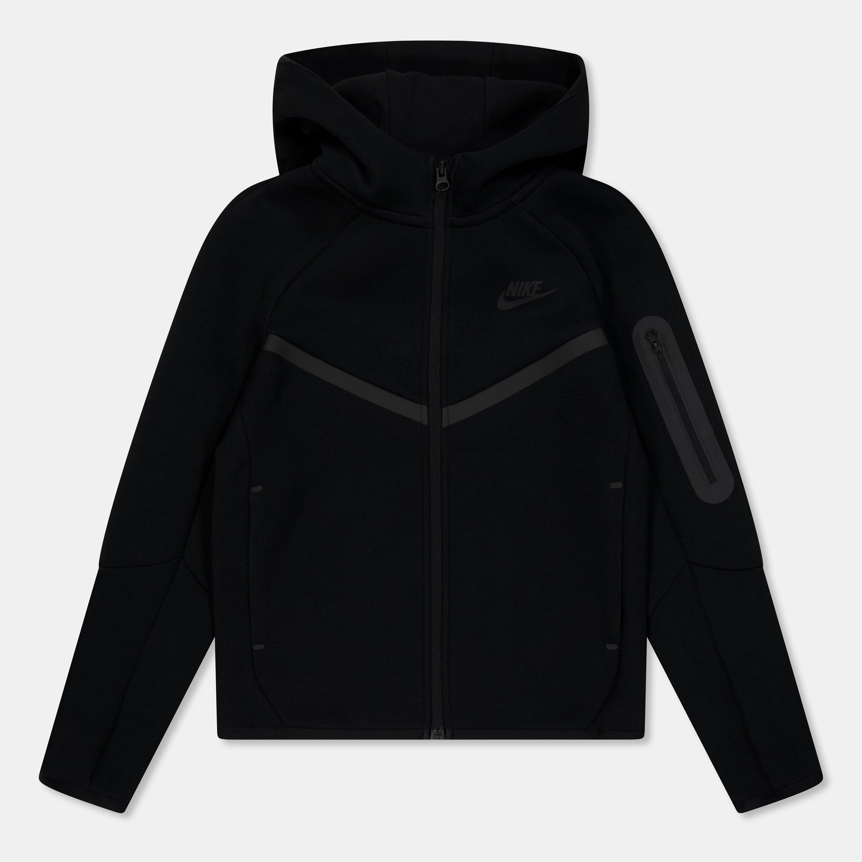 Black - Nike - Sportswear Tech Fleece Full-Zip Hoodie Juniors - 1