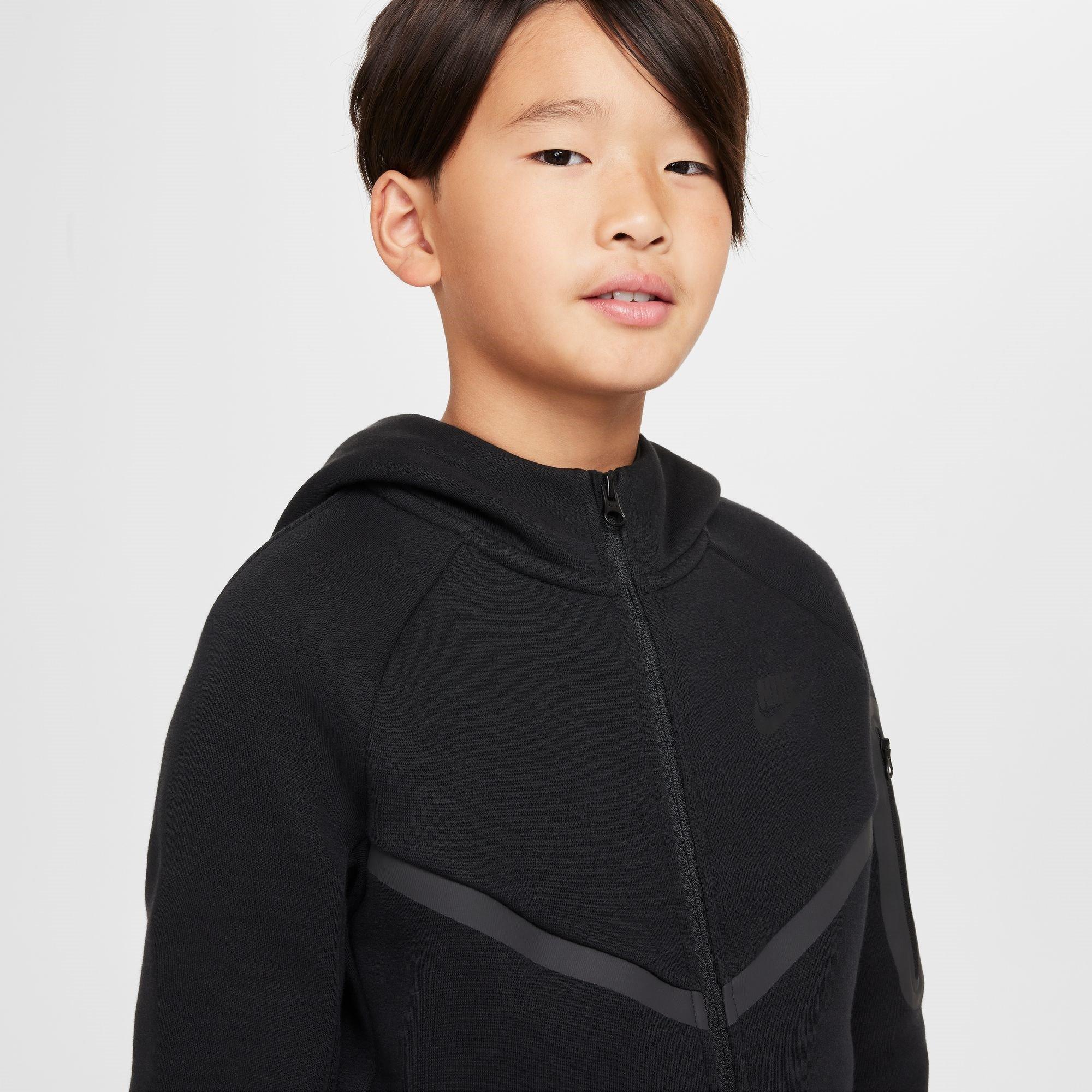 Crna - Nike - Sportswear Tech Fleece Full-Zip Hoodie Juniors - 3