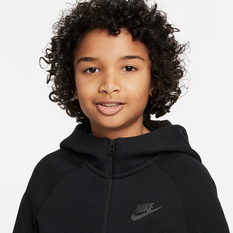 Schwarz - Nike - Sportswear Tech Fleece Big Kids'  Full-Zip Hoodie - 3