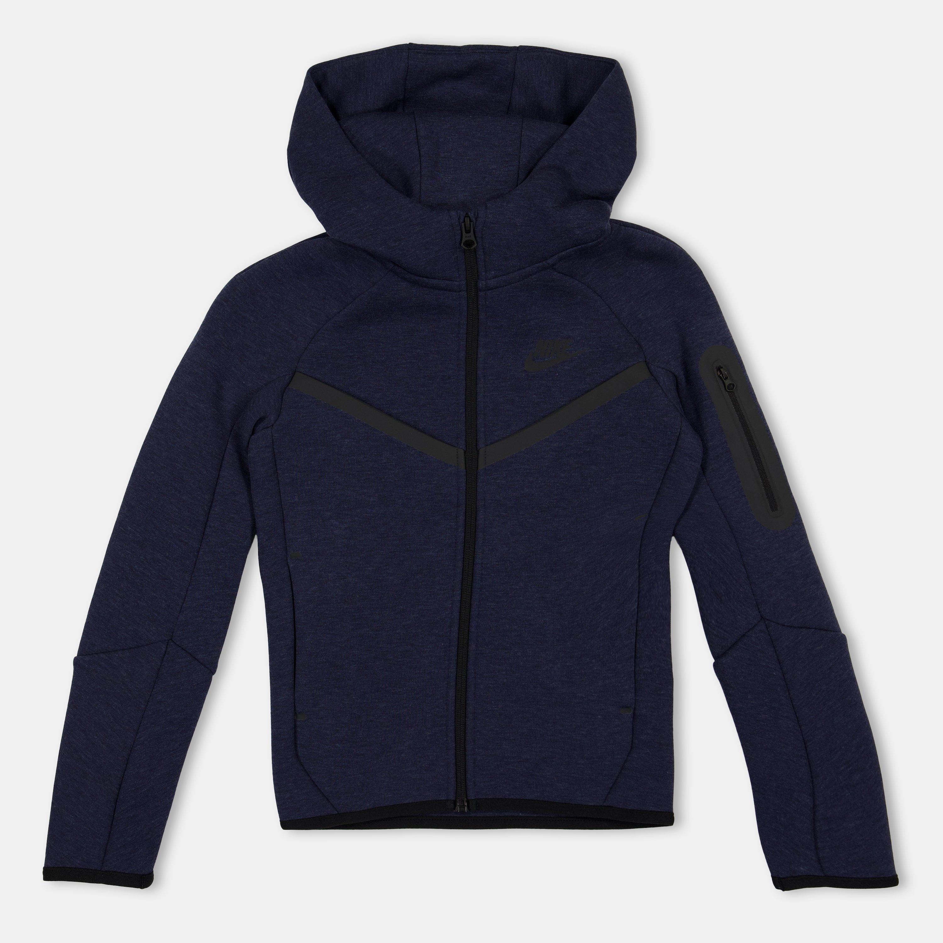 Nike Boys Sportswear Tech Fleece Full-Zip Hoodie Juniors - Obsidian Heathr - 11-12 (L)
