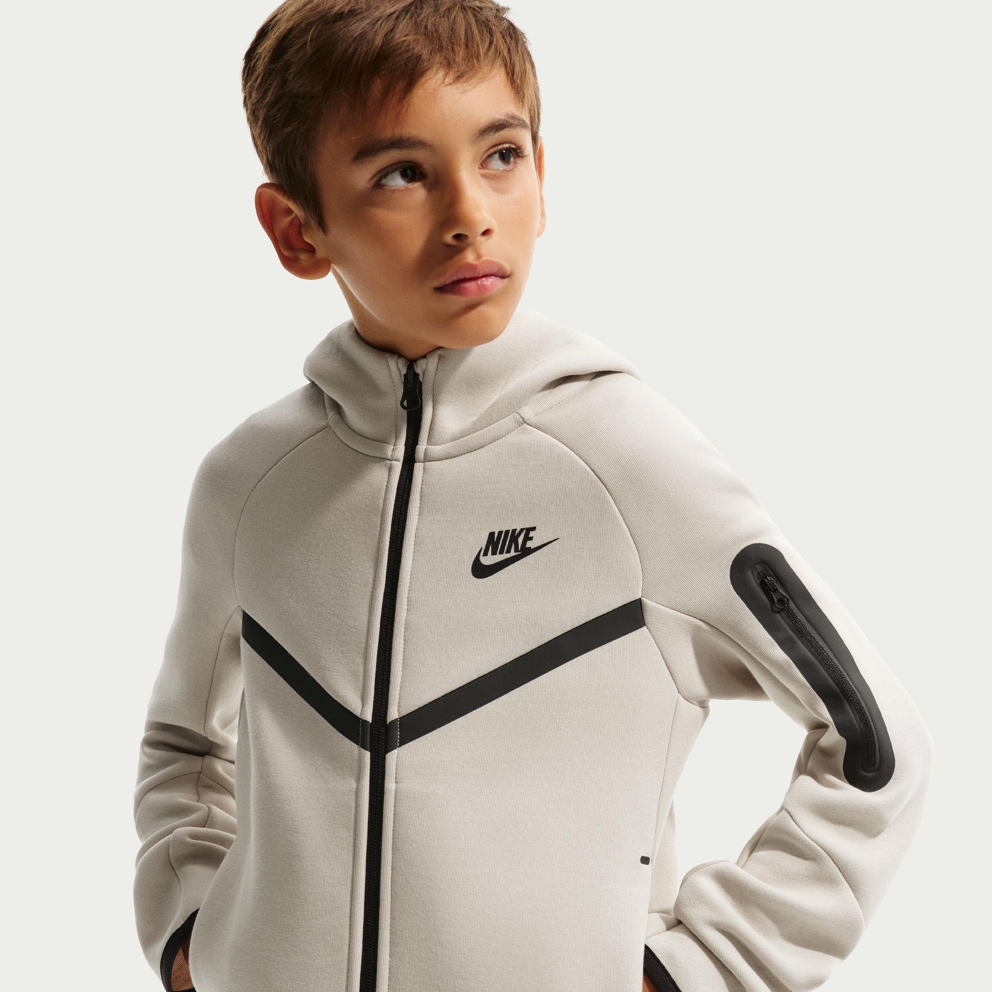 Nike  Cream Sportswear Tech Fleece Full-Zip Hoodie Juniors - 13 (XL)
