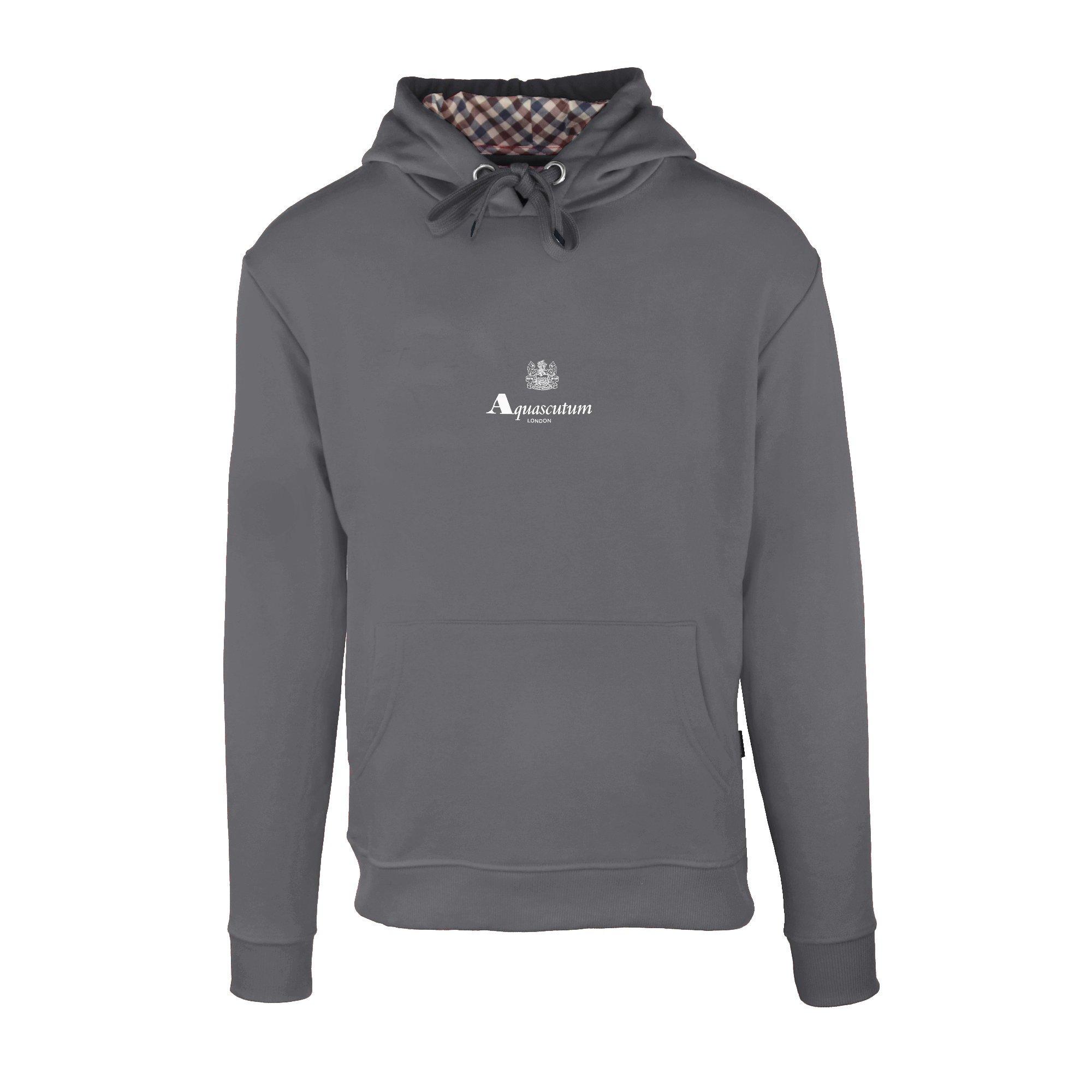 Aquascutum Men's Antracite Hooded Sw