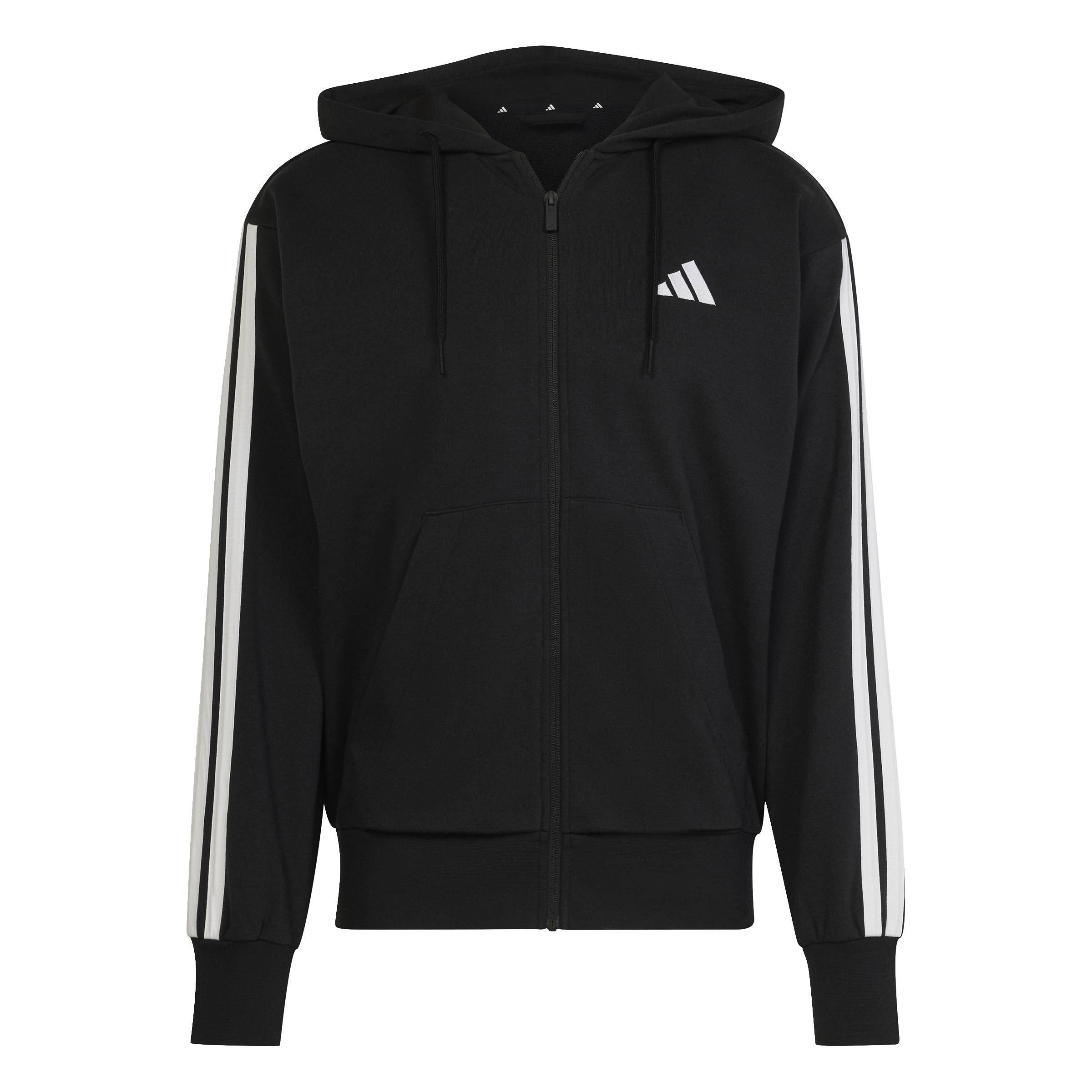Adidas Men's M 3S Ft Fz Hd - Black/White - S