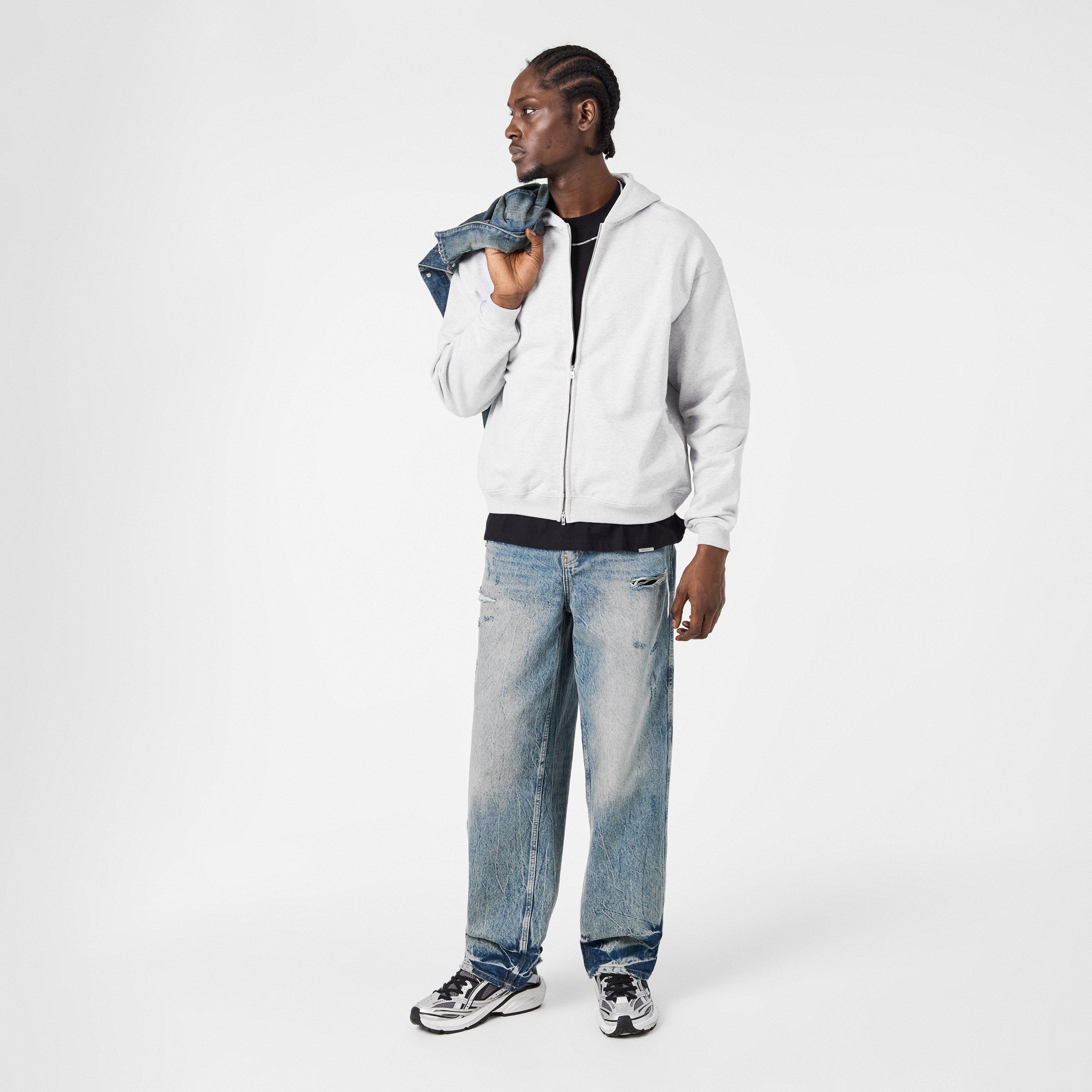 Ice Grey Marl - Represent - Men's Zip Hoodie - 6