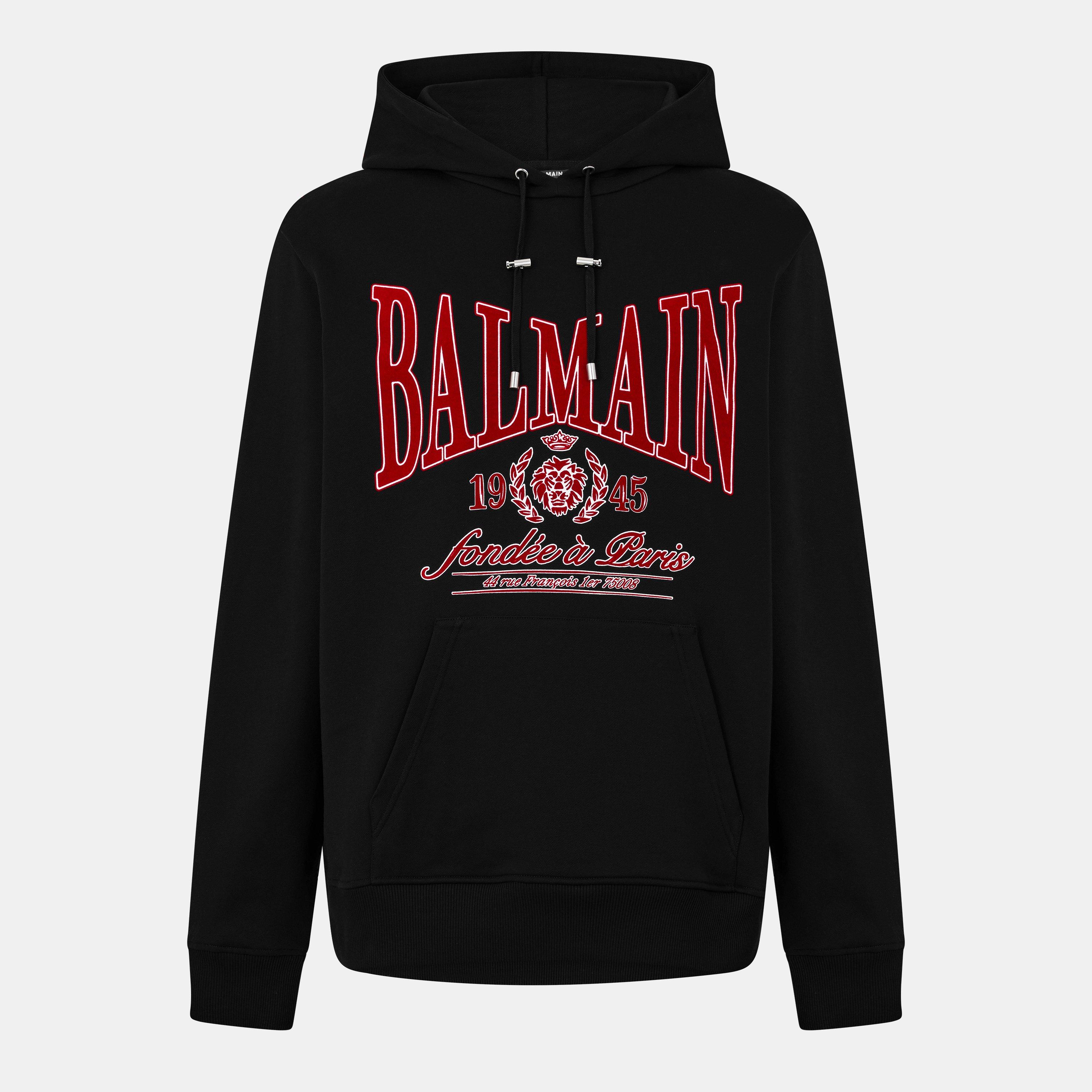 Black - Balmain - Men's Pull Over Hoodie - 1