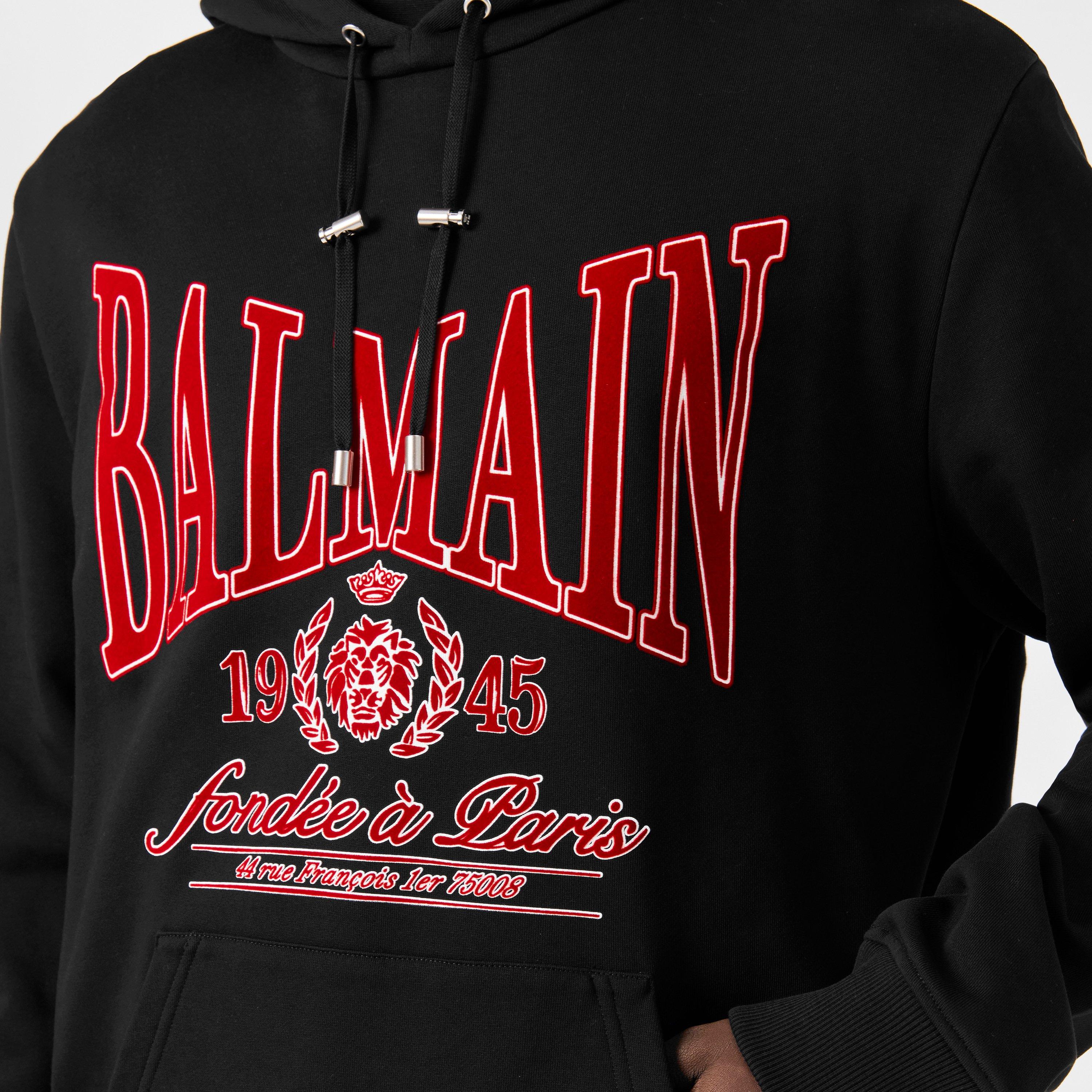 Black - Balmain - Men's Pull Over Hoodie - 5