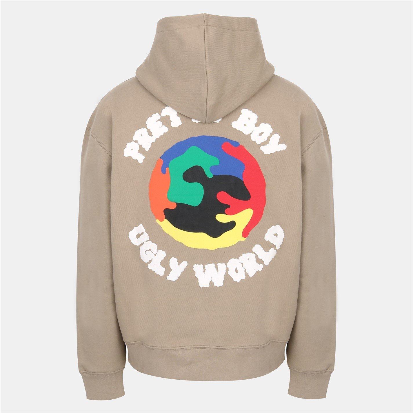 Mushroom/Khaki - Pretty Boy Ugly World - The Pretty Boy Ugly World Over the Head Hoodie Mens - 1