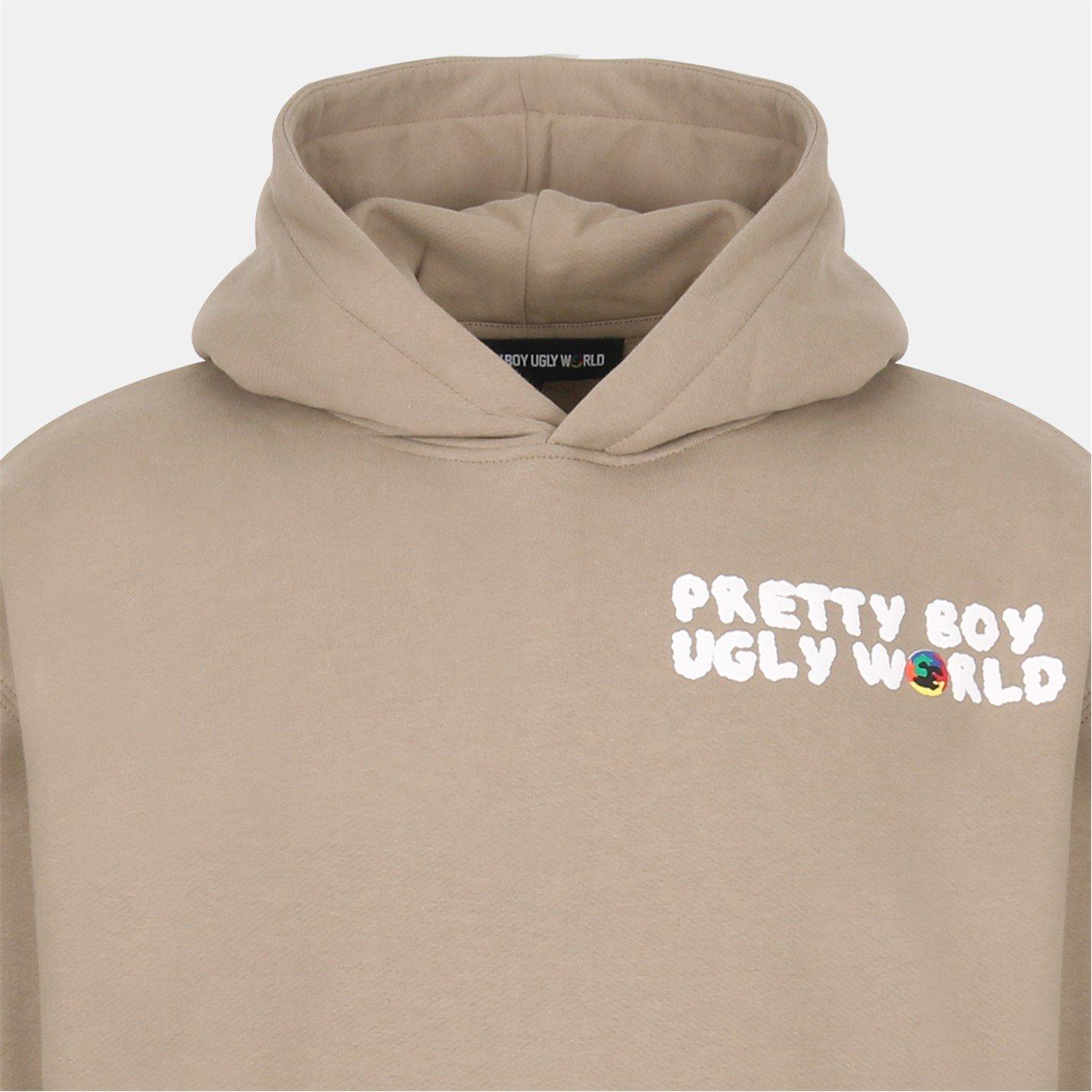Mushroom/Khaki - Pretty Boy Ugly World - The Pretty Boy Ugly World Over the Head Hoodie Mens - 3