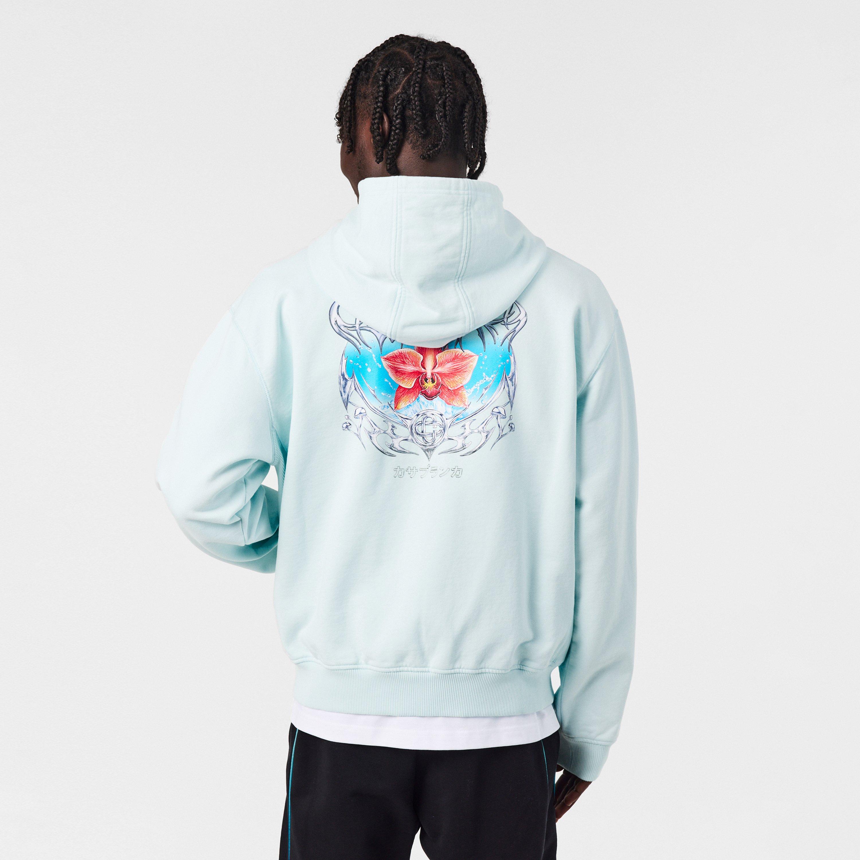 Pale Blue - Casablanca - Men's Blades Zip Hoodie - 4
