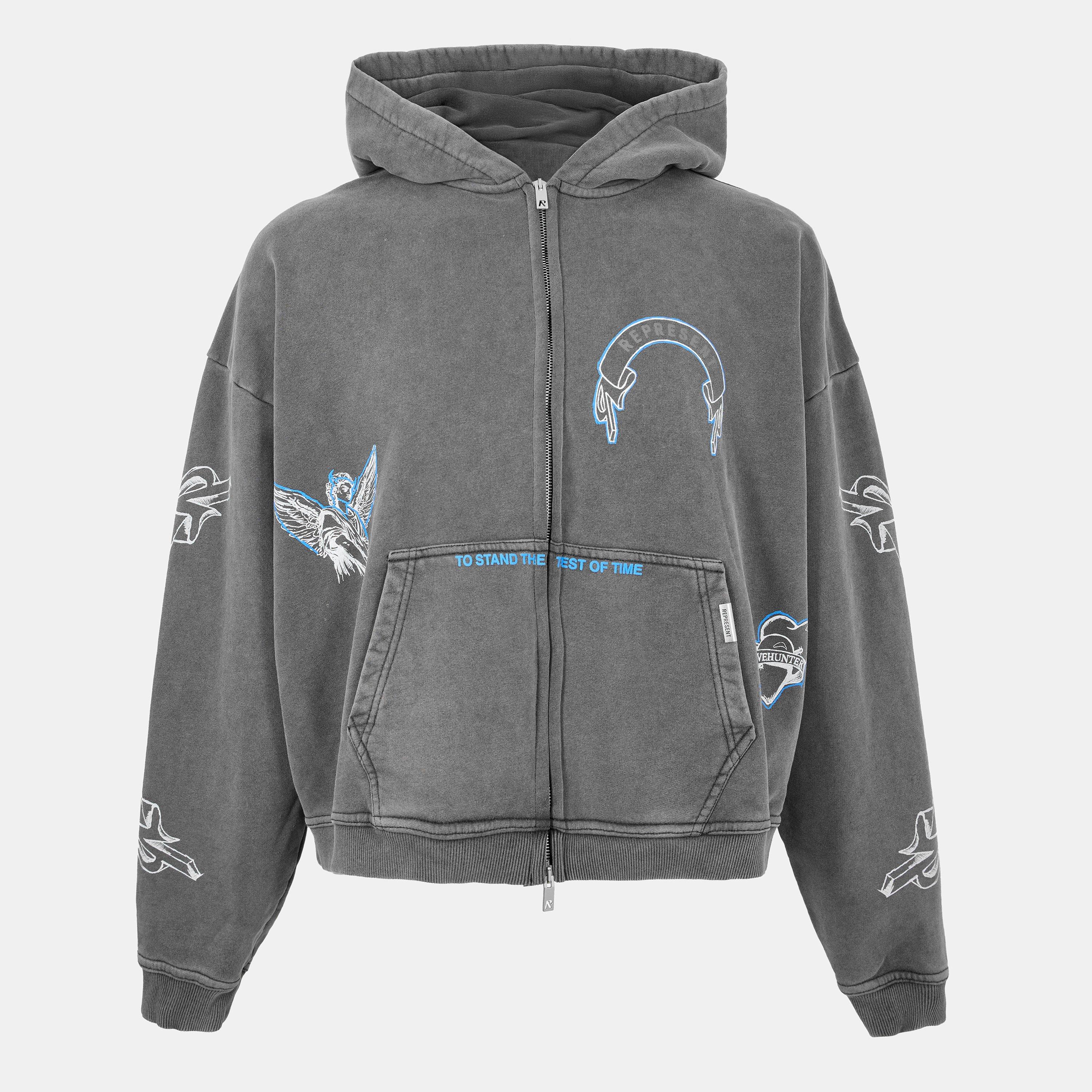 Vintage Grey - Represent - Men's Rep Legacy Zip Hoodie - 1