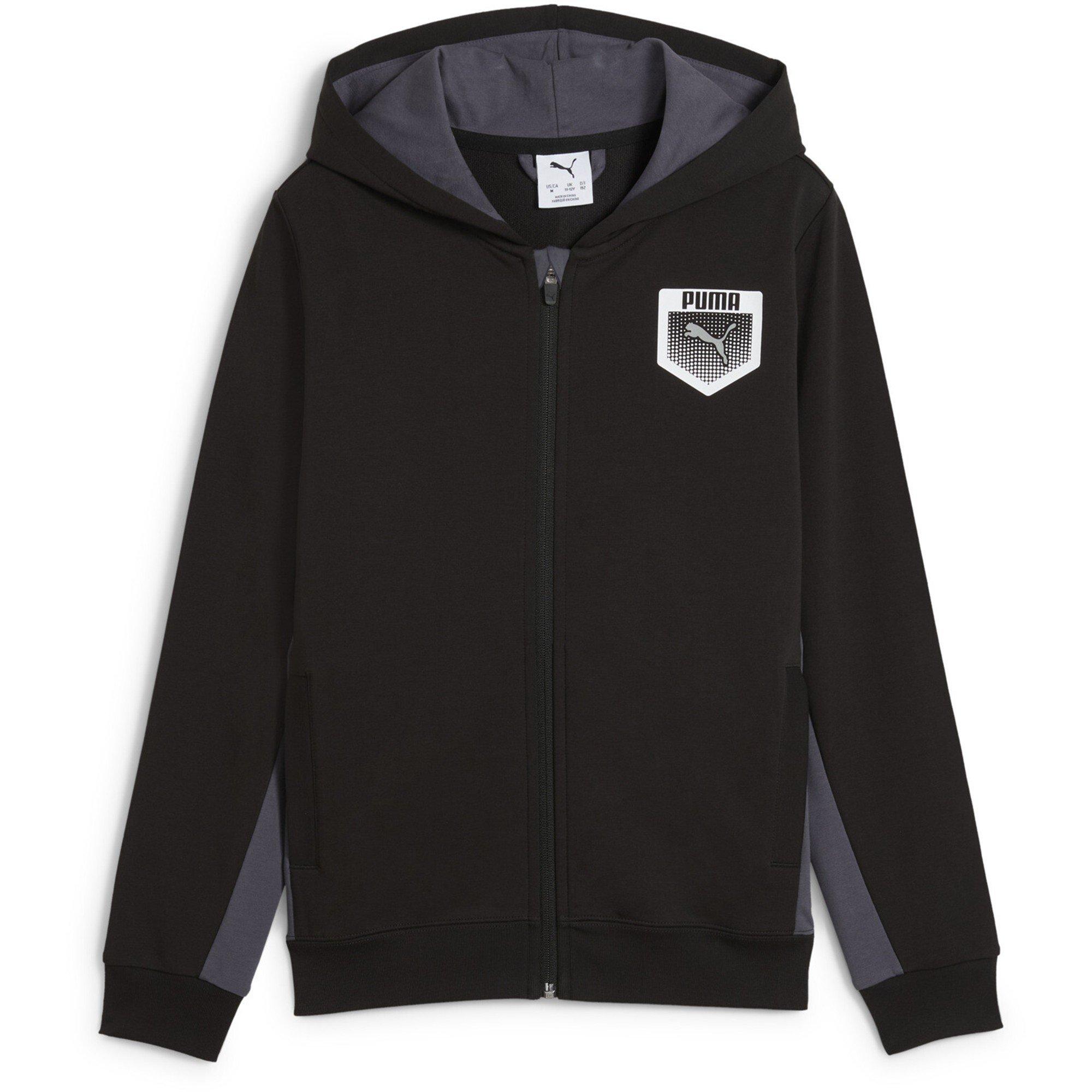 Puma  Kids ' Active Full-Zip Hoodie - Black Puma Black - 13-14 Yrs