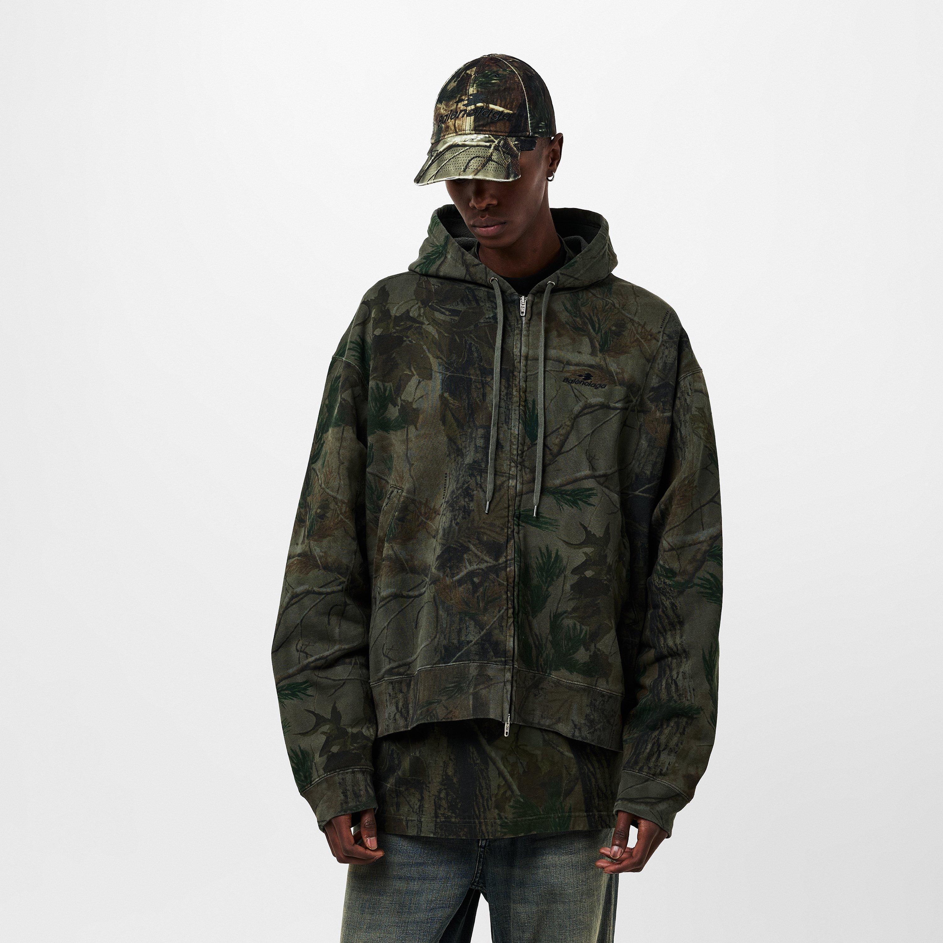 Forest Green - Balenciaga - Men's Bal Sports Logo Zip Hoodie - 3