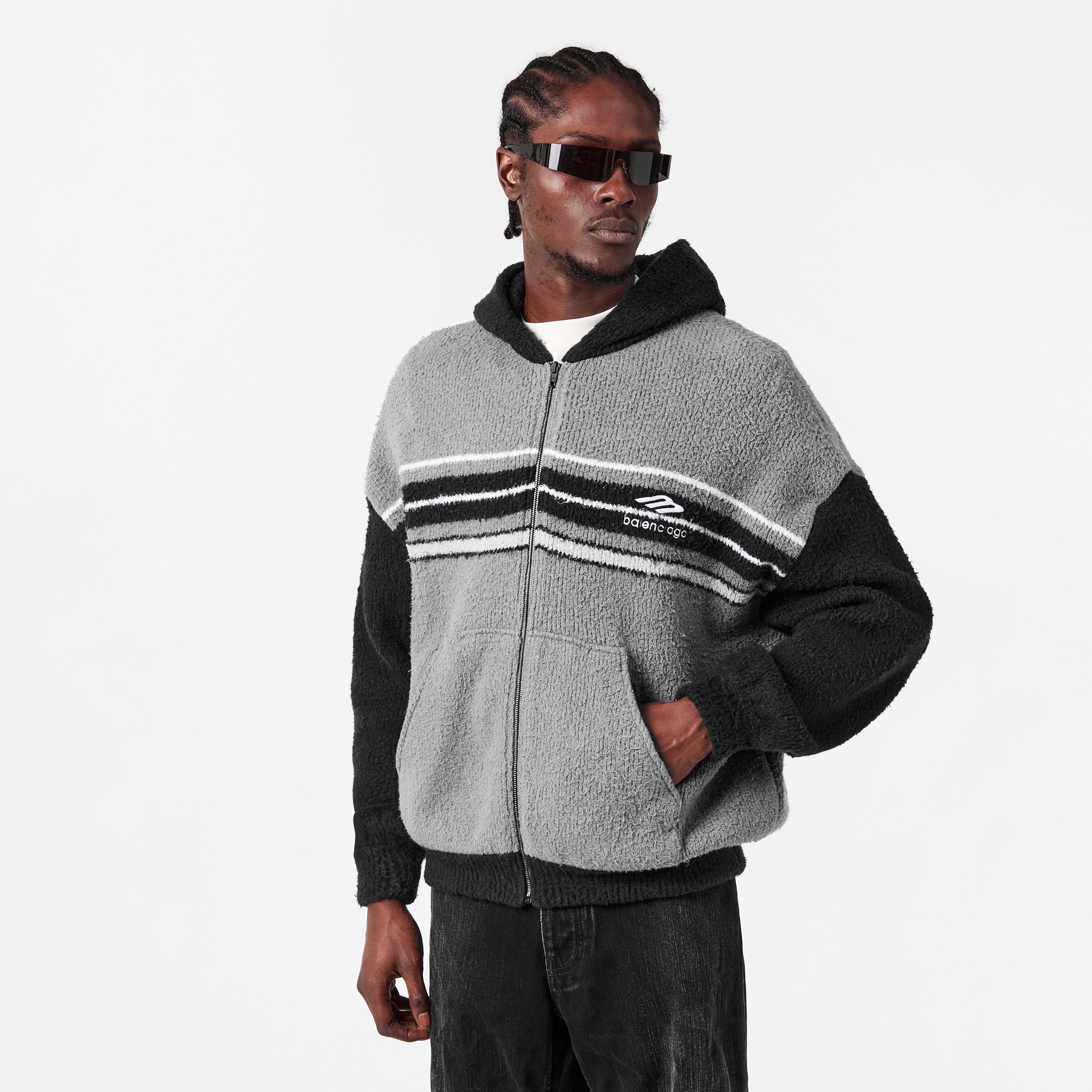 Grey/Multico - Balenciaga - Men's Zip Hoodie - 3