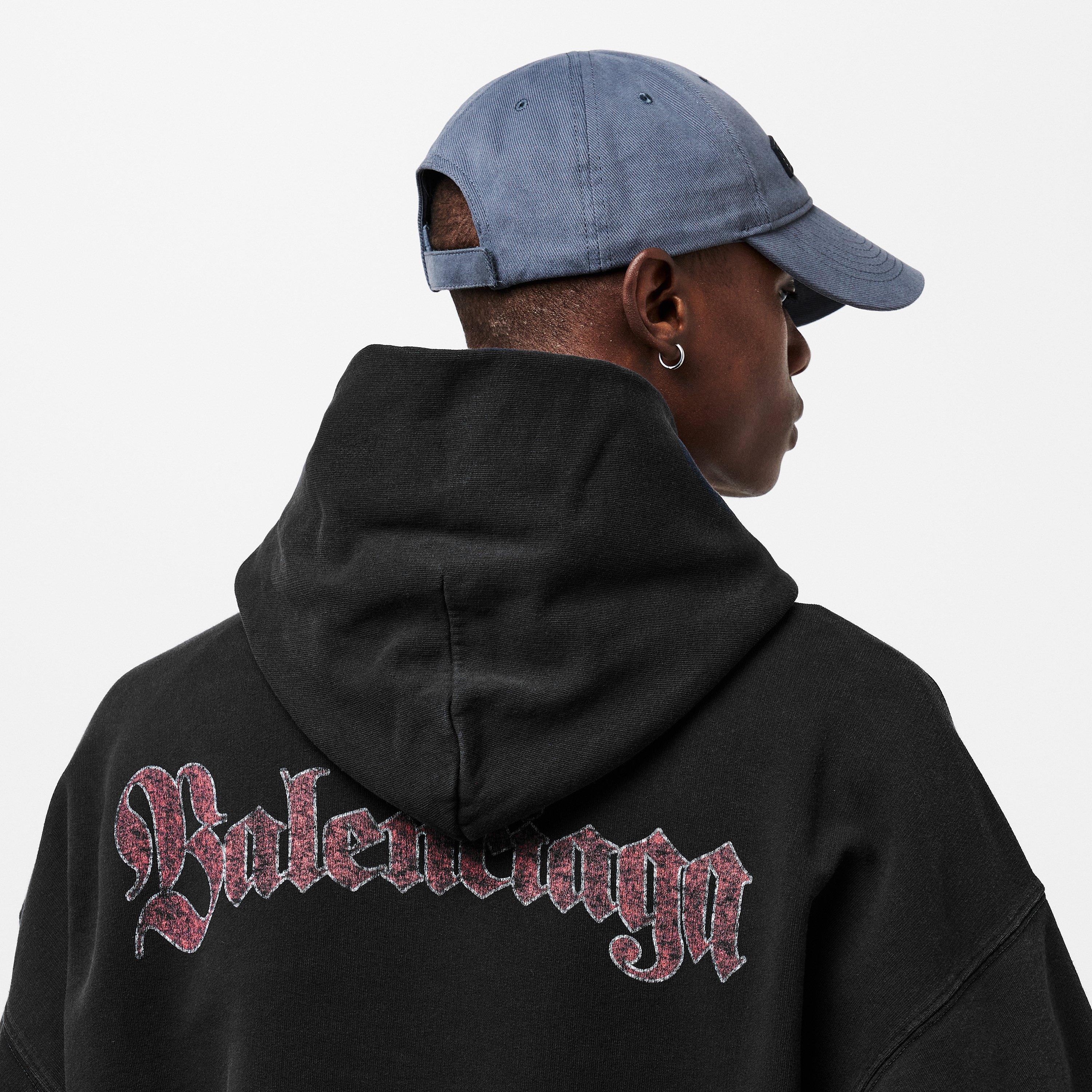 Faded Wash Blk - Balenciaga - Men's Bal Spiral Crest Hoodie - 5