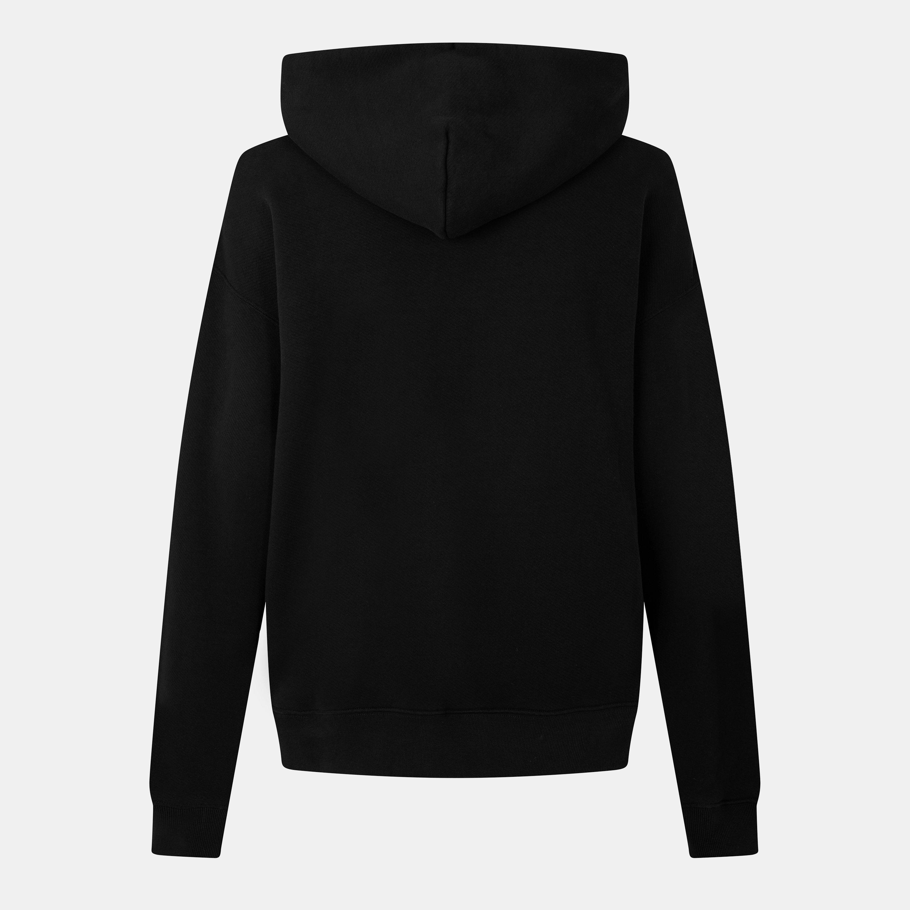 Black - Off White - Men's Intern Skate Hoodie, Slogan Print - 2