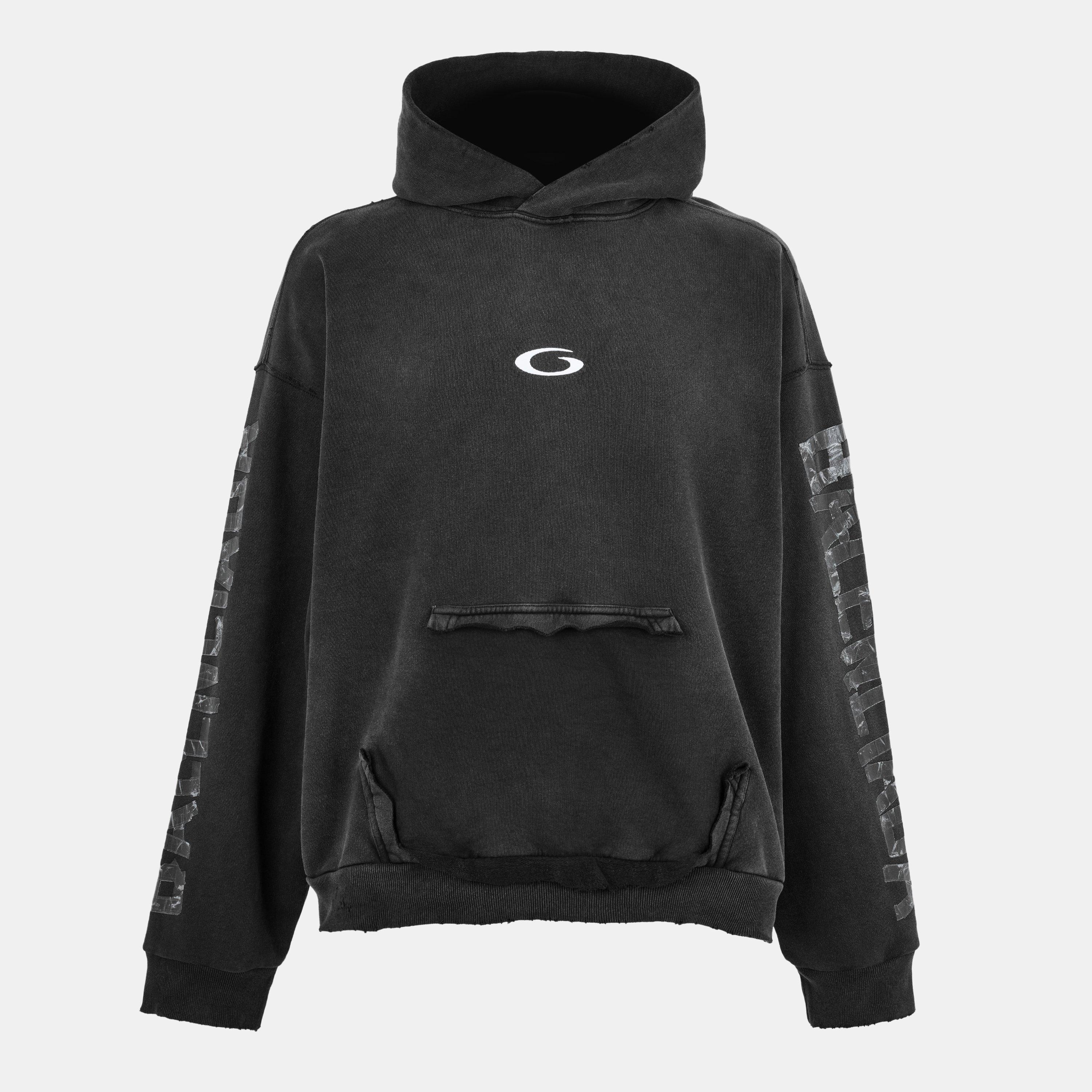 Faded Wsh Black - Balenciaga - Men's Bal Tape Pullover Hoodie - 1
