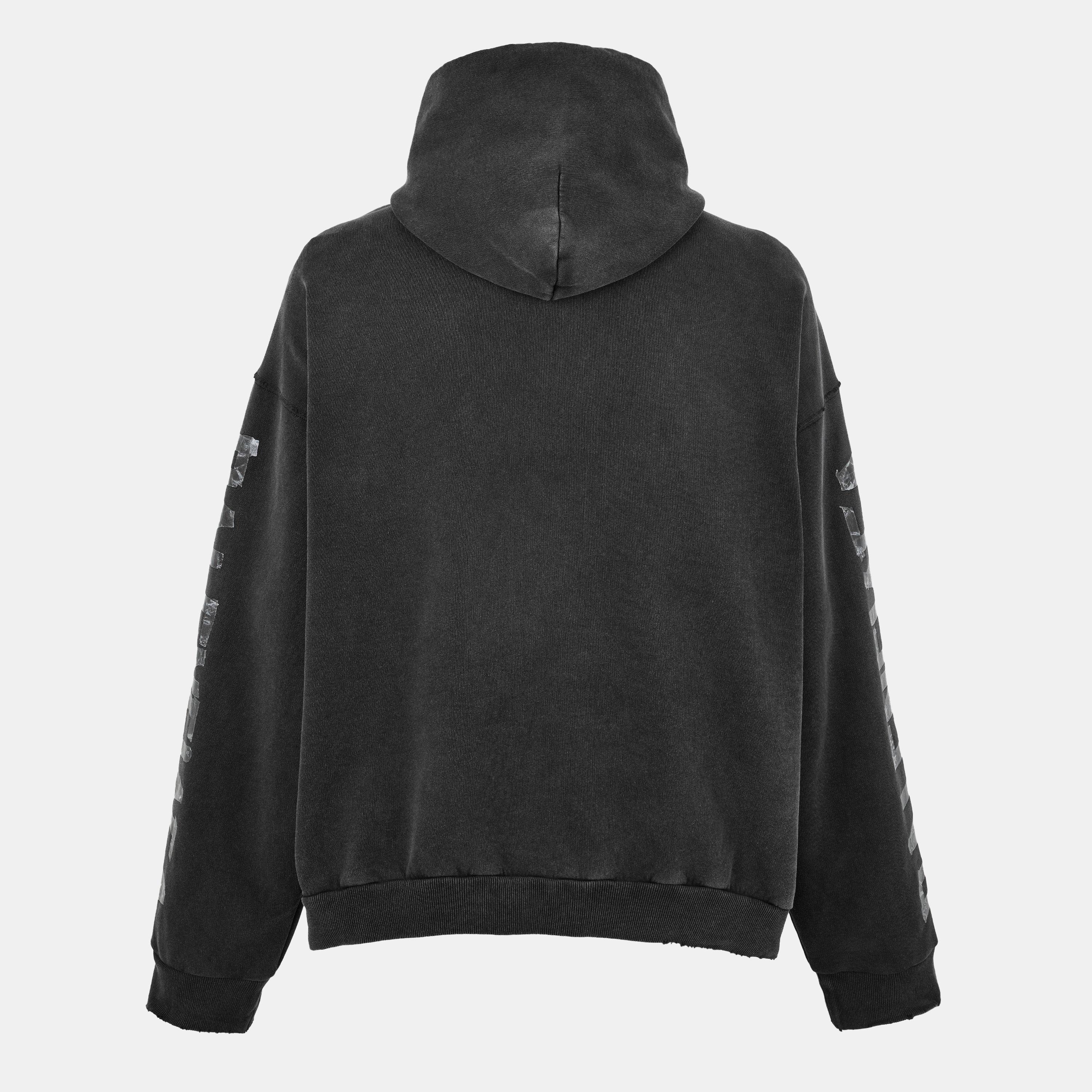 Faded Wsh Black - Balenciaga - Men's Bal Tape Hoodie - 2